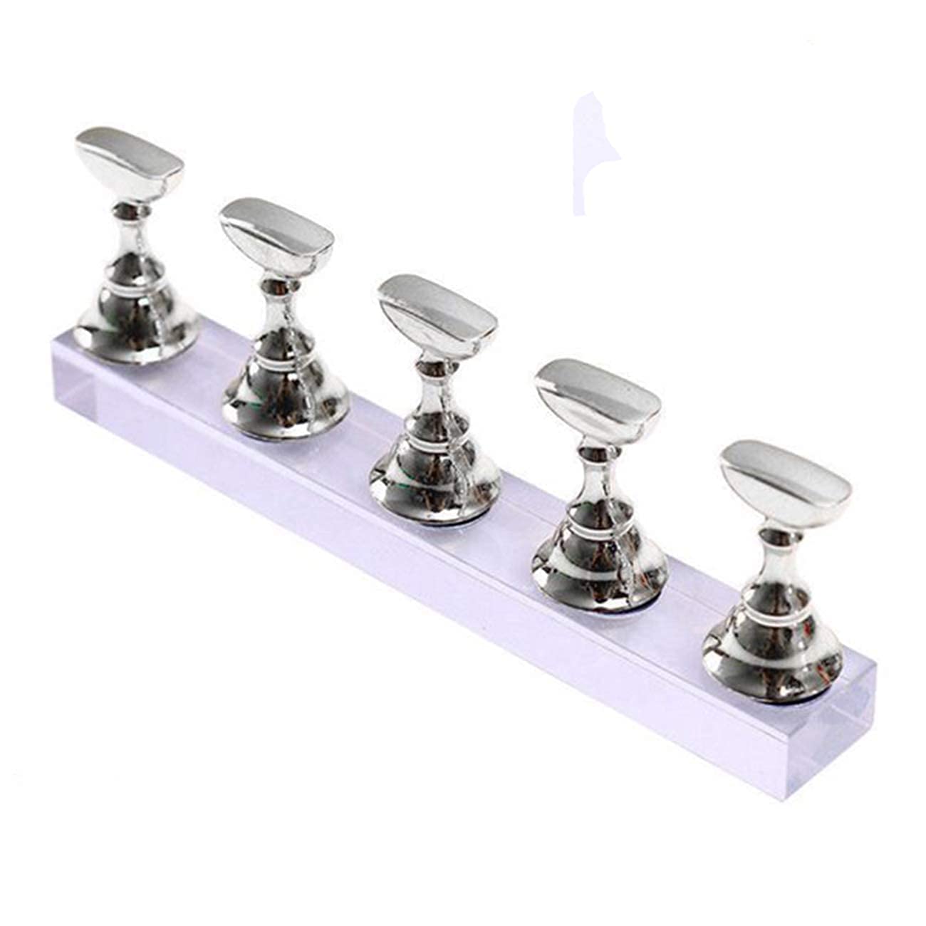 JMD Beauty Magnetic Oval Nail Tips Practice Stand for Nail Art Display - Random Colors - Perfect for Salon Training, DIY Nail Art & Professional Manicure Practice