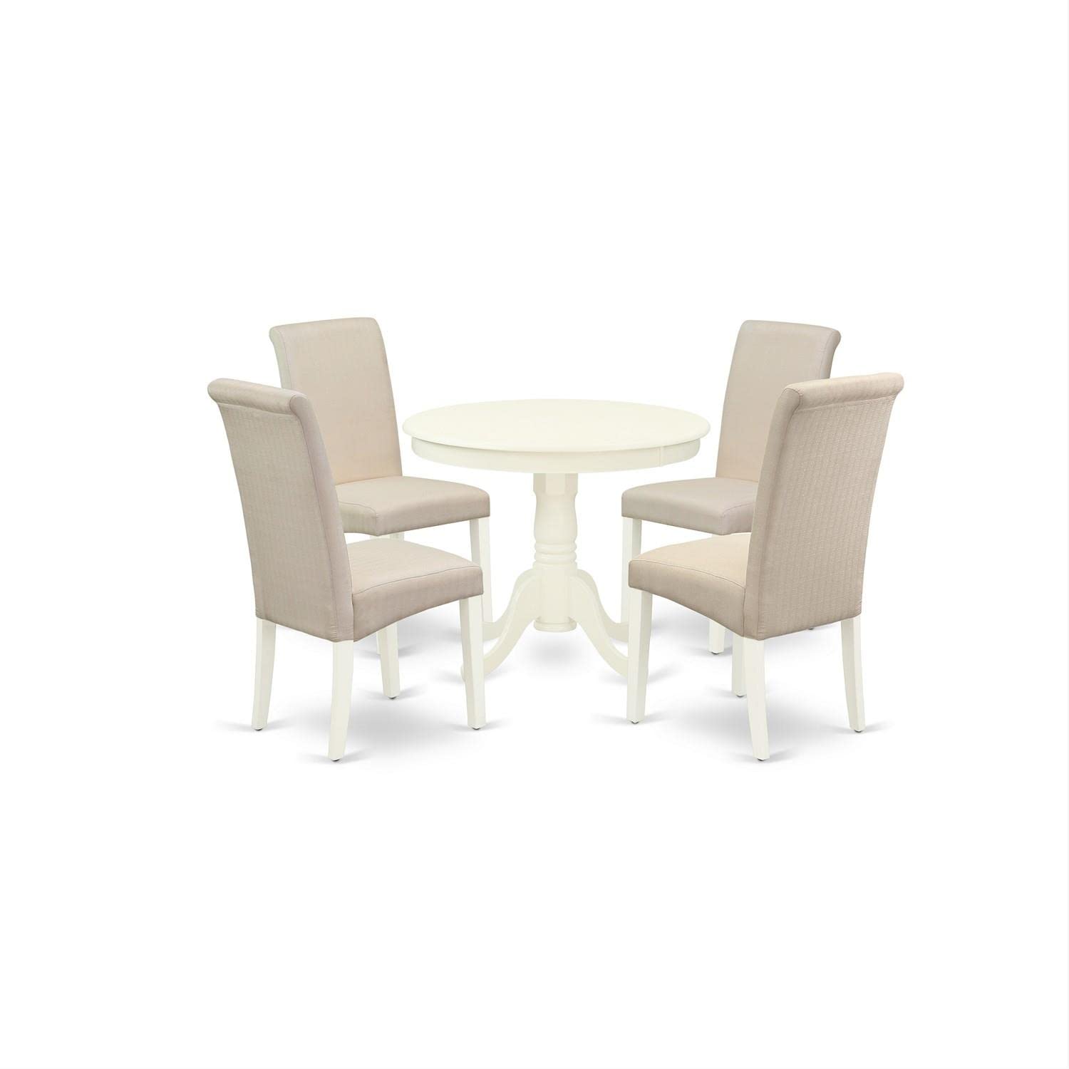 East West Furniture ANBA5-LWH-01 5-Piece Modern Dining Room Set - 36