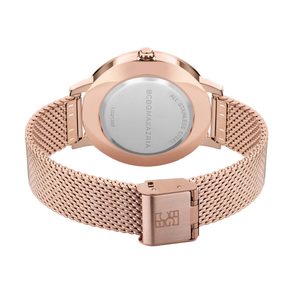 BCBGMAXAZRIA BAWLG2133203 Rose Gold Mesh Strap Women's Watch - Elegant & Stylish Timepiece for Everyday Wear, Office & Special Occasions