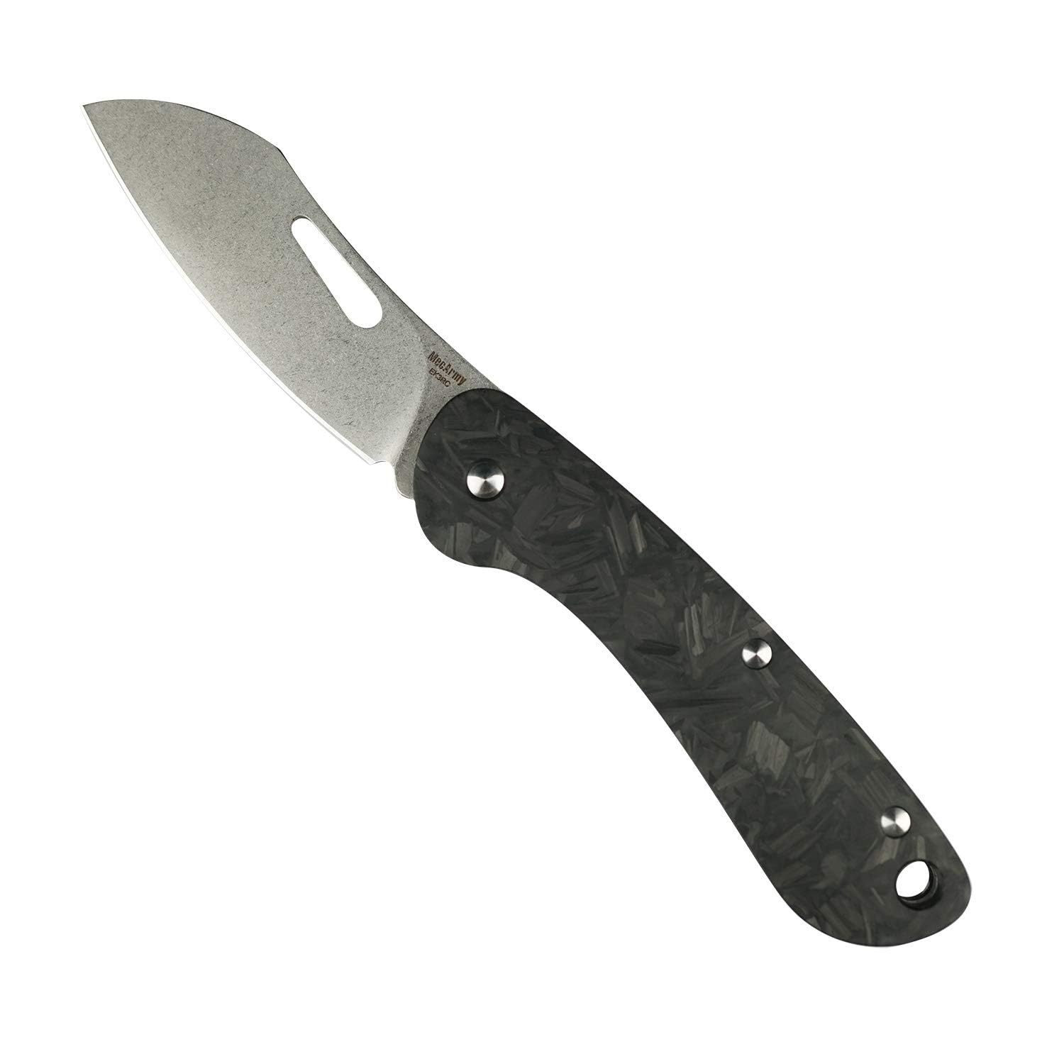 Premium M390 Powder Steel Folding Knife - Glow in The Dark Handle, Carbon Fiber Design with Pocket Clip & Lanyard Hole - Perfect for Camping, Hiking, Hunting, Fishing & Everyday Carry (EDC)