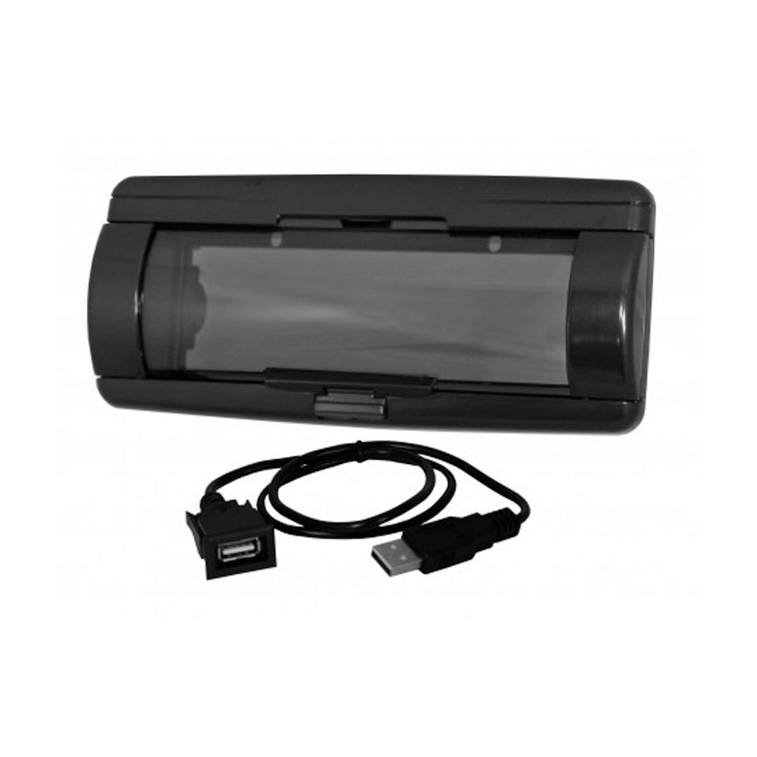American International MCK2000B Retractable Marine Radio Cover - Single DIN Black Waterproof Enclosure for Boats & Marine Electronics Protection