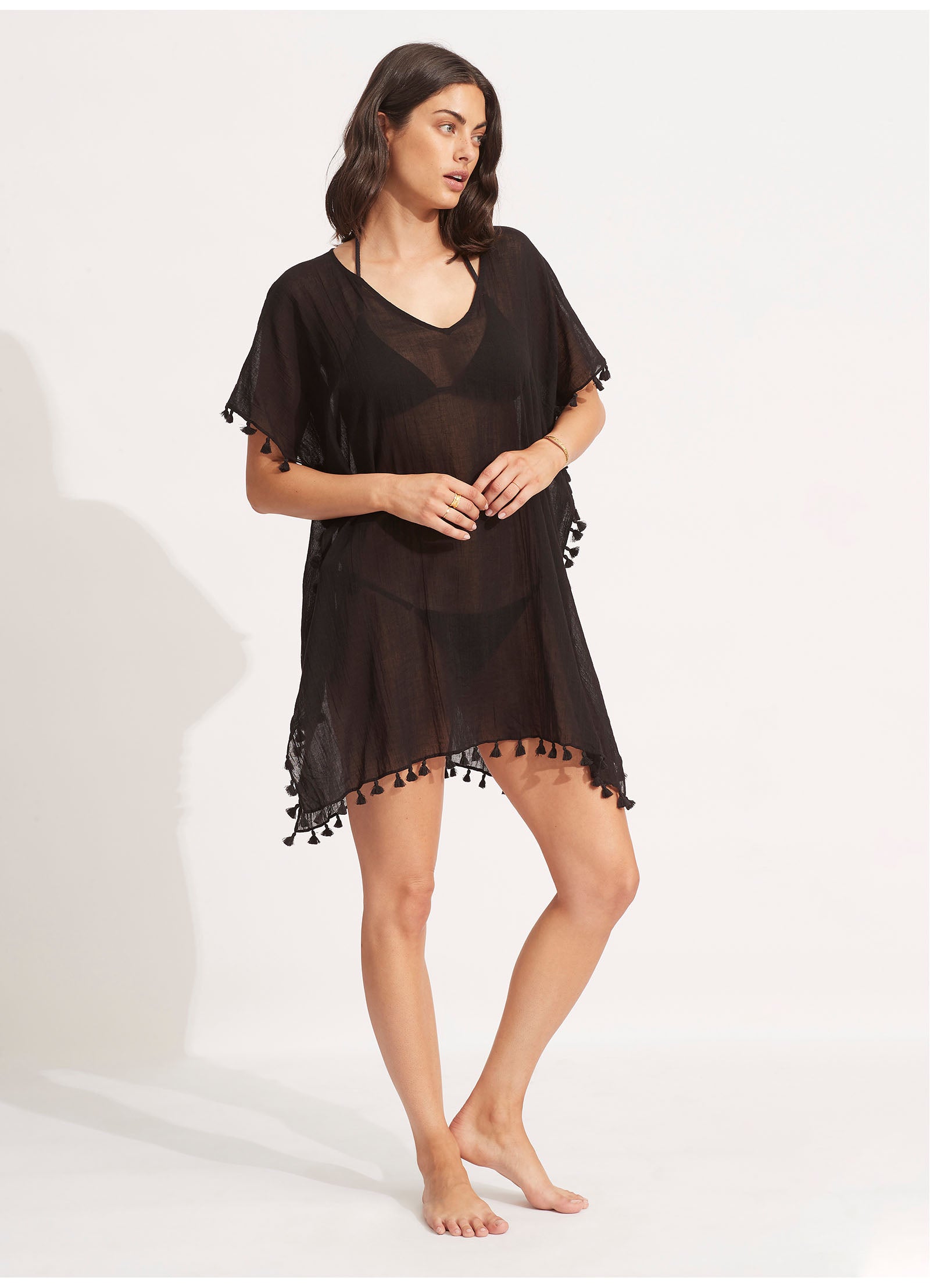 Amnesia Kaftan Dress - Flowy Black Boho Maxi Dress for Women | Perfect for Beach Vacation, Summer Outfits & Boho Chic Style