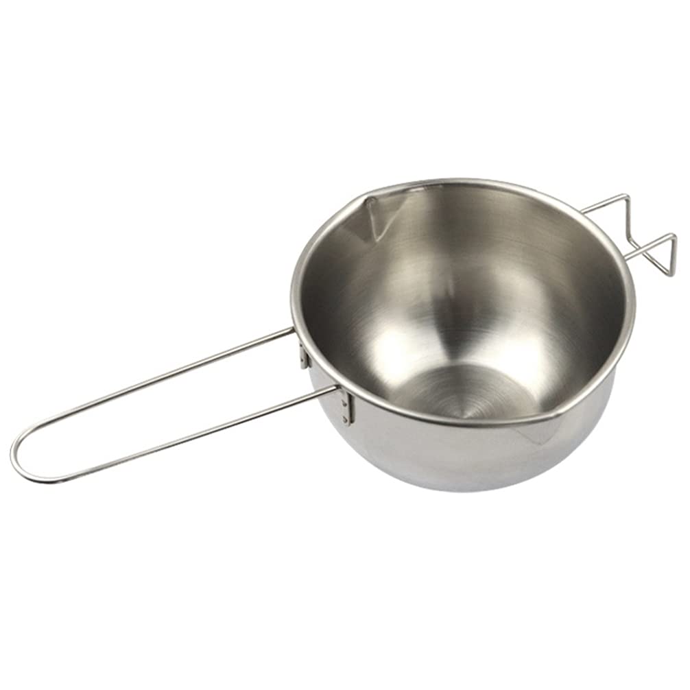 Stainless Steel Chocolate Melting Pot with Handle - Professional Candy & Cheese Melter, Butter Warmer Bowl for Home Baking, Fondue, Candy Making & Dessert Preparation