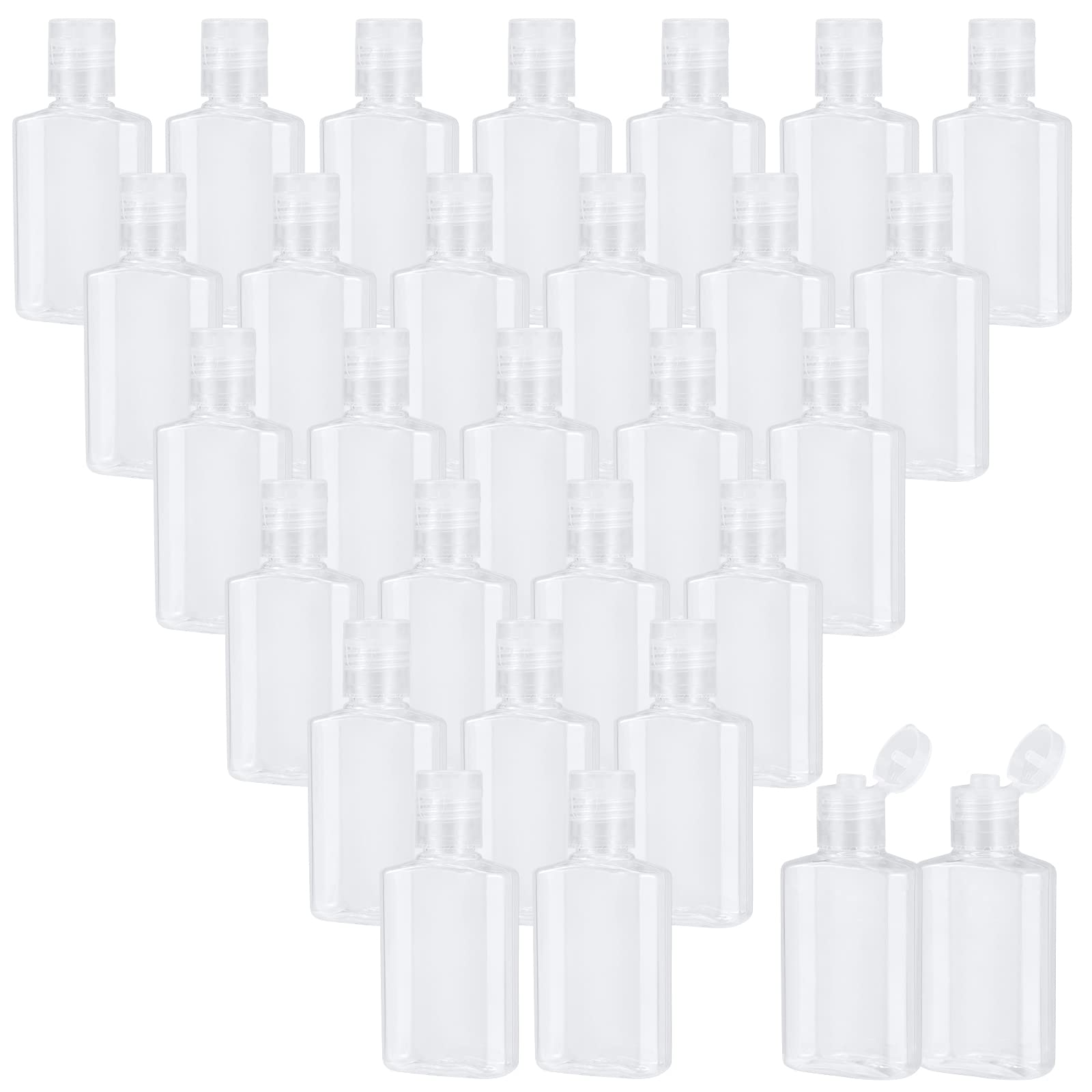 100 PCS 1 oz Clear Travel Bottles (30ml) - Leak Proof Refillable Plastic Bottles with Flip Top Cap | Perfect for Toiletries, Shampoo, Lotion & Cosmetics | Great for Travel, Camping, Business Trips & Gym Use