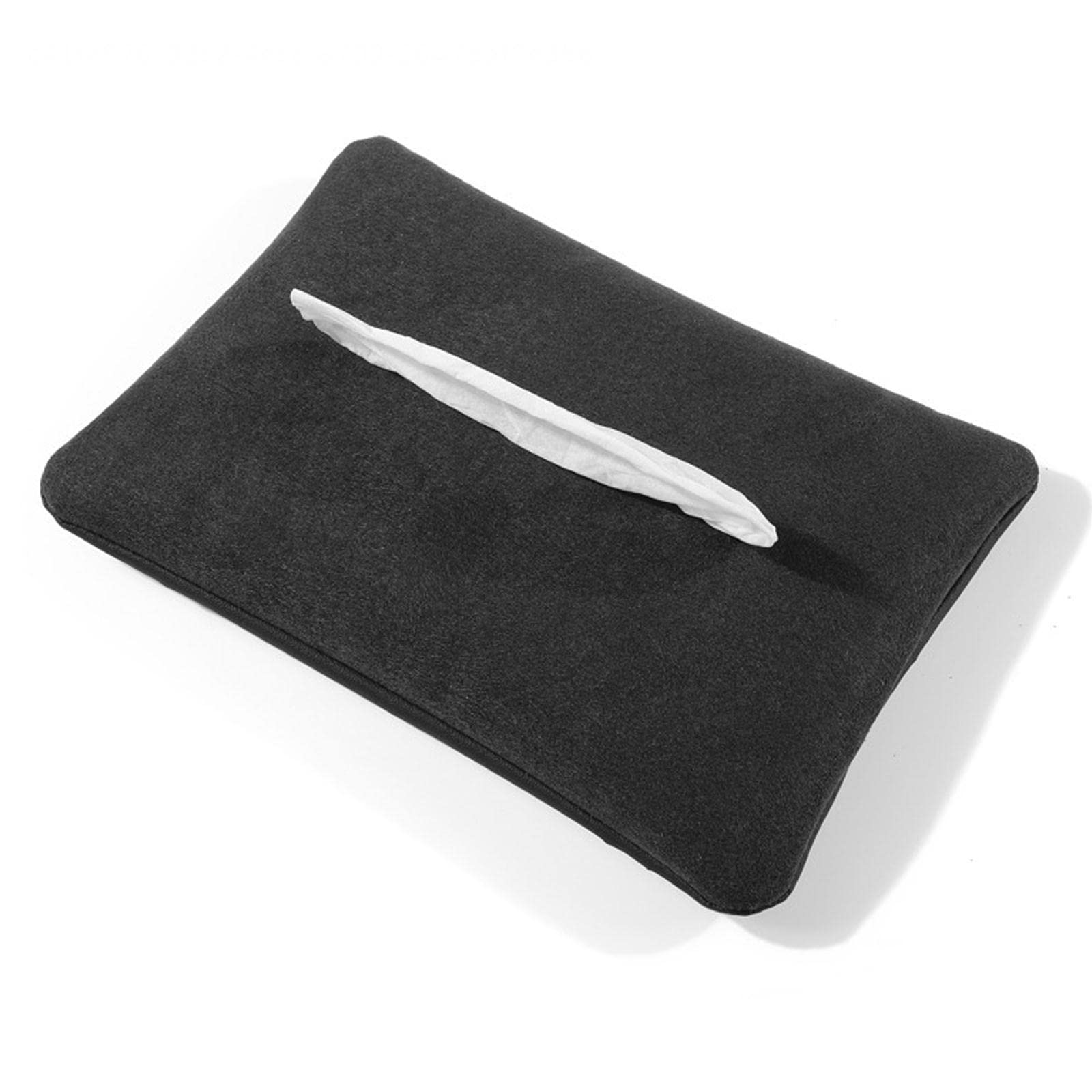 Premium Leather Car Tissue Holder - Hanging Seat Back Organizer for Car, Office & Home - Soft Suede Tissue Box for Travel & Daily Use
