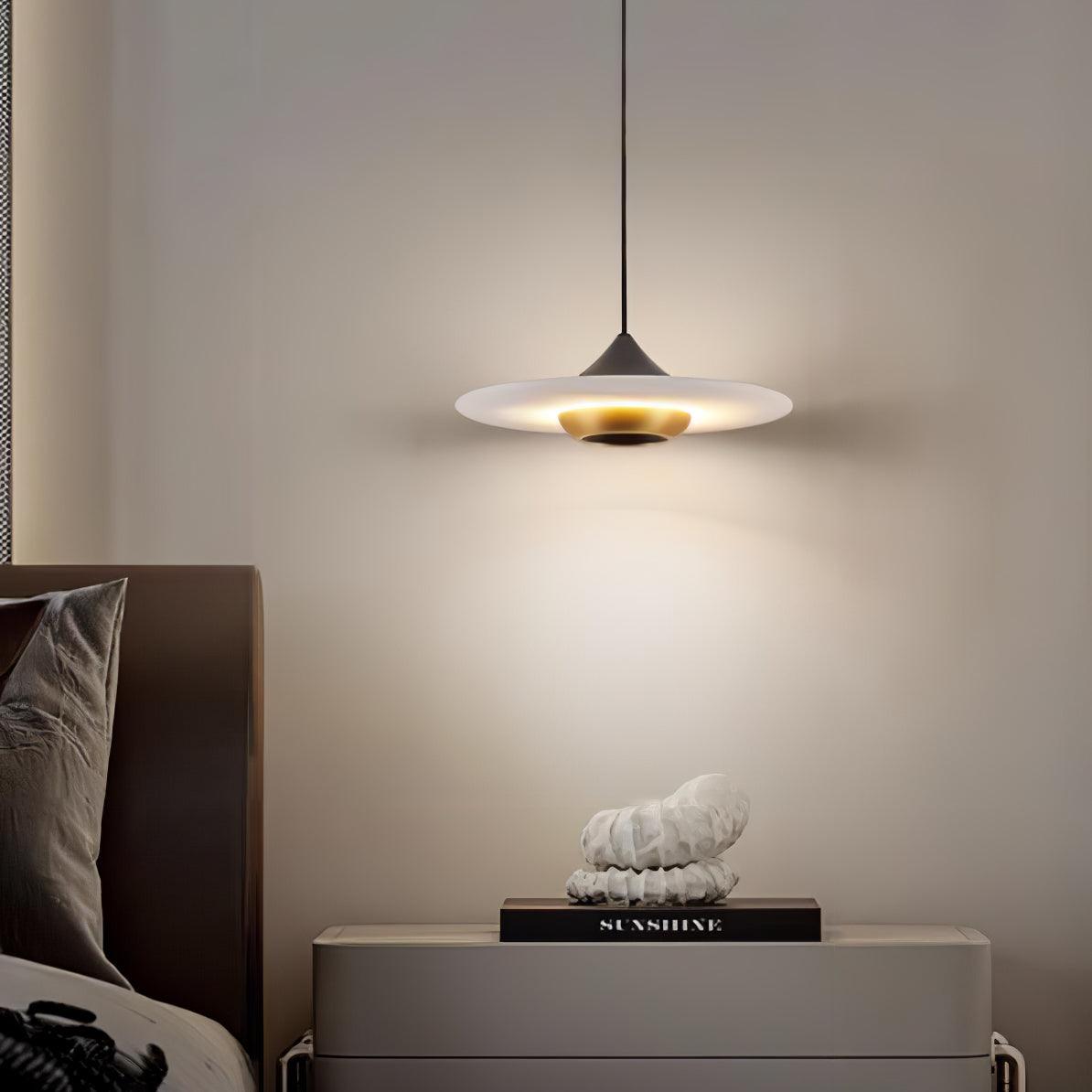 Modern UFO Flying Saucer Marble Pendant Light - Elegant Hanging Ceiling Lamp for Living Room, Dining Room, and Bedroom Decor