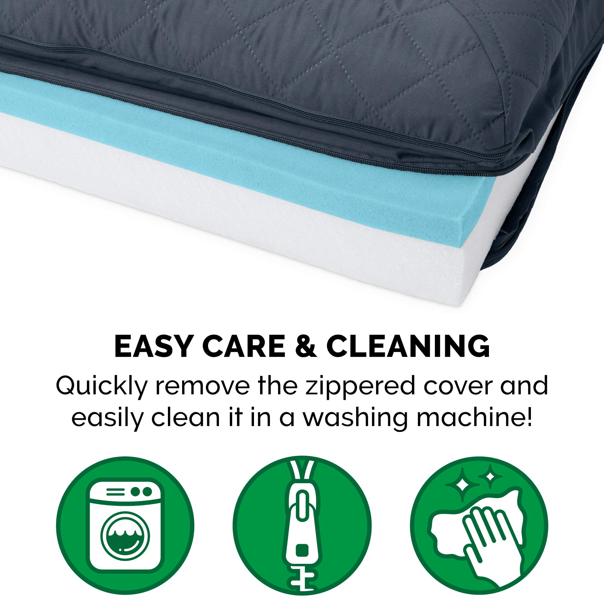 Furhaven Cooling Gel Dog Bed for Large Dogs - Removable Bolsters & Washable Cover - Quilted Sofa Style - Supports Up to 125 lbs - Iron Gray - Jumbo Plus/XXL - Perfect for Hot Weather & Joint Relief in Living Room, Bedroom or Kennel