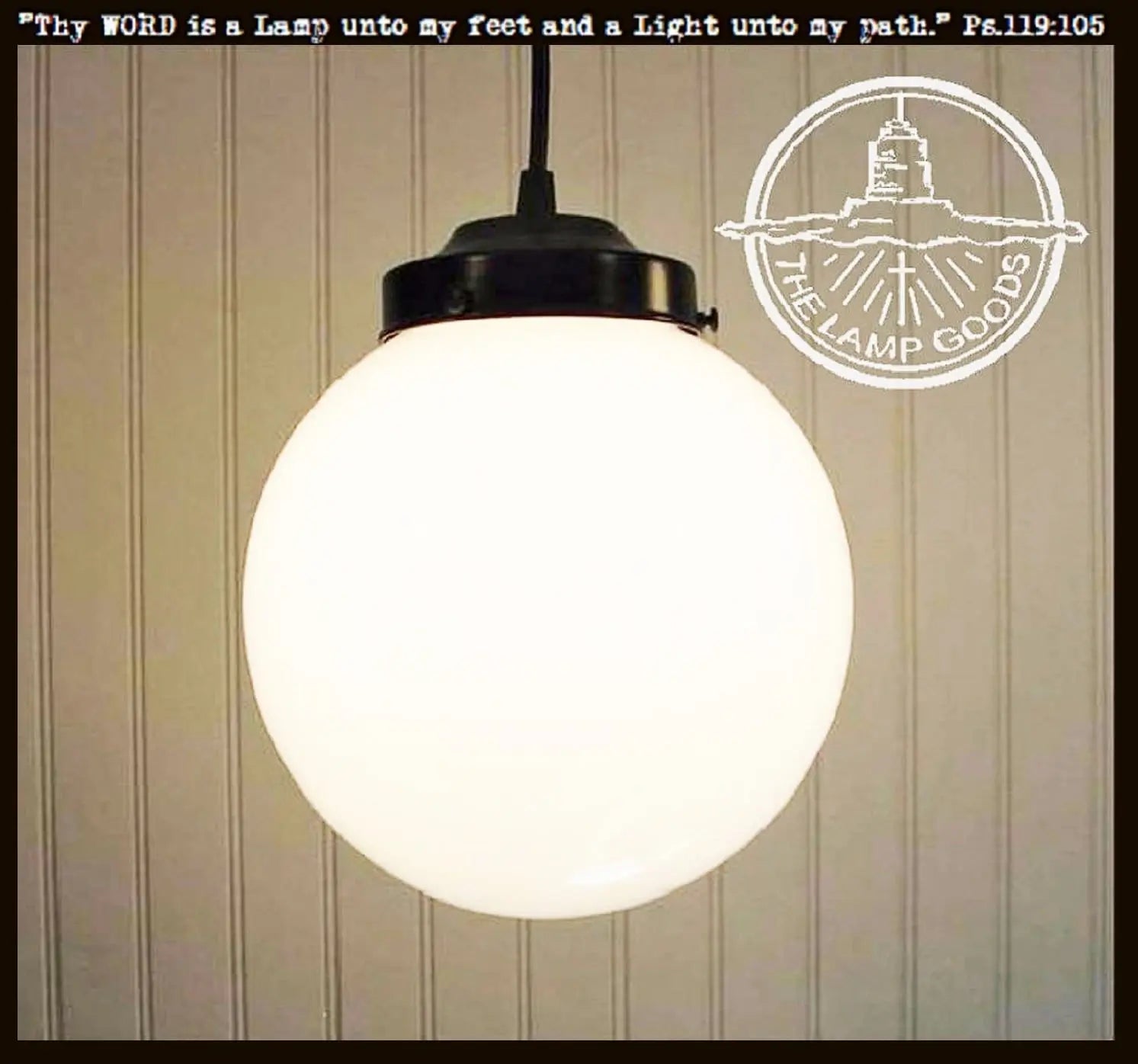 Vintage Milk Glass Pendant Light Fixture - 8-Inch Globe Chandelier for Dining Room, Kitchen Island & Bedroom Lighting