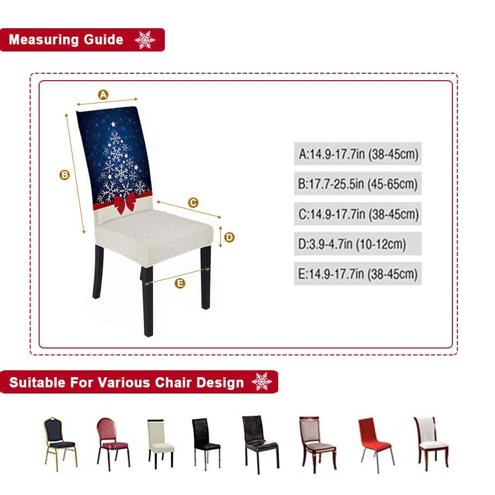XMNTG Christmas Chair Covers for Dining Room - Printed Stretchable Washable Non-Slip Furniture Protectors (Set of 4, Yellow) - Perfect Holiday Decor for Kitchen, Party & Festive Gatherings