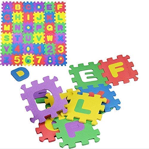Non-Toxic EVA Foam Alphabet & Number Puzzle Playmat for Kids - 12x12 Inch Interlocking Tiles - Sensory Floor Mat for Baby Crawling, Learning & Indoor/Outdoor Play - Perfect for Nursery, Daycare & Playroom