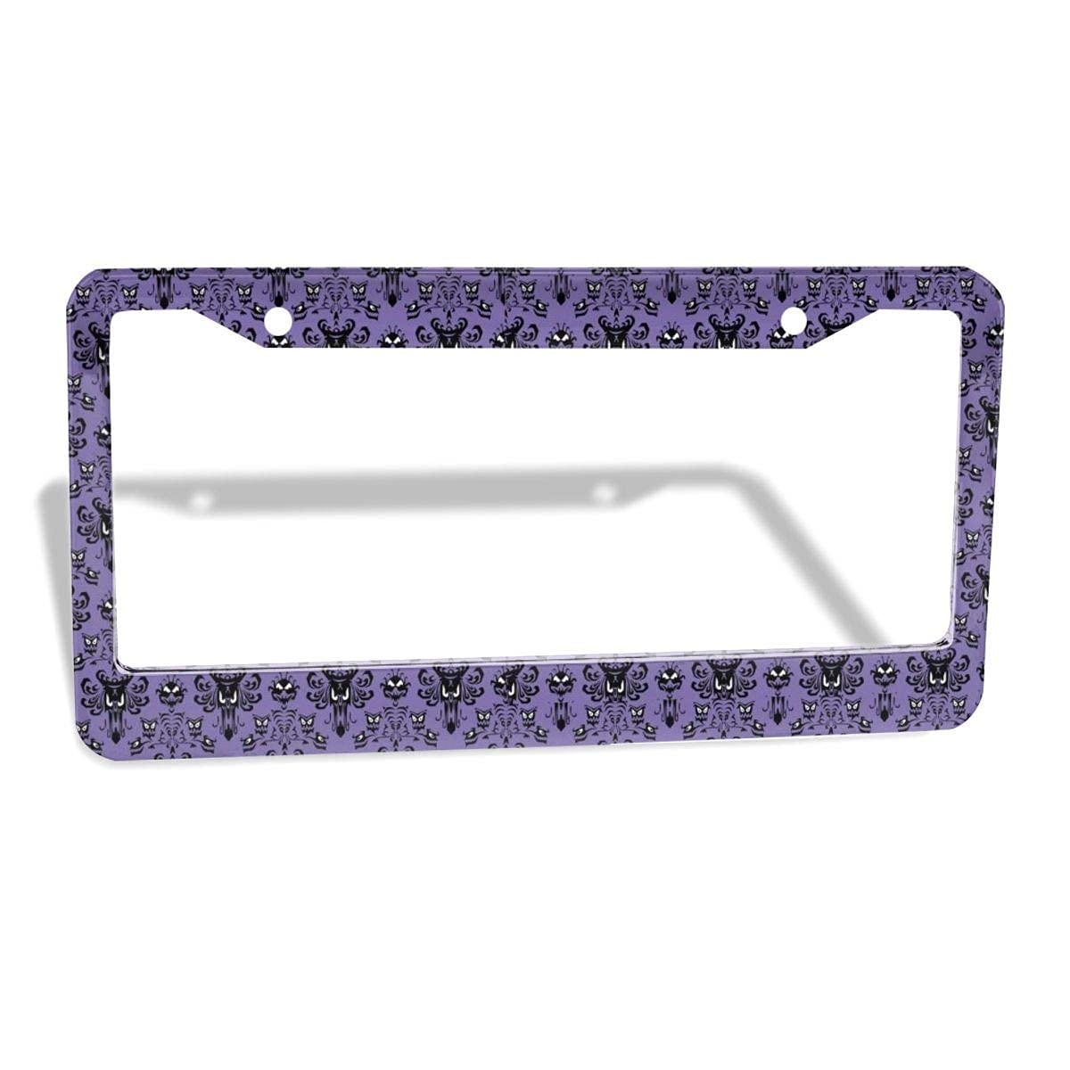 Premium Aluminum Universal License Plate Frame - Haunted Mansion Design, 6x12 Inches - Durable Car Accessory for Halloween & Themed Vehicles