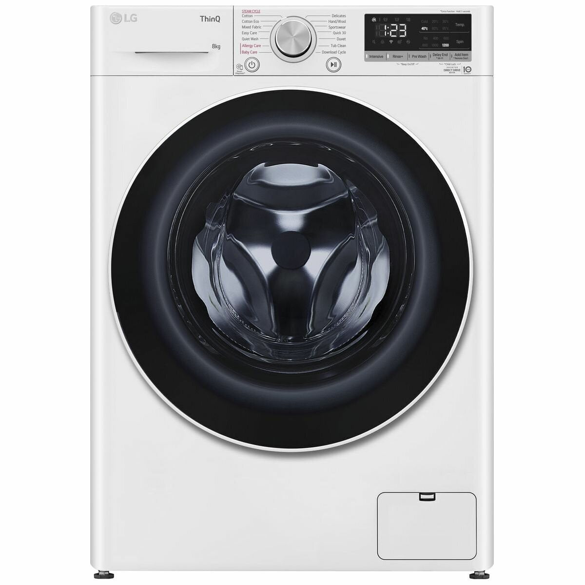 LG 8kg Front Load Washing Machine WV5 1208W - Energy Efficient, Quiet Operation with Smart Inverter Technology - Perfect for Apartments, Small Homes & Laundry Rooms