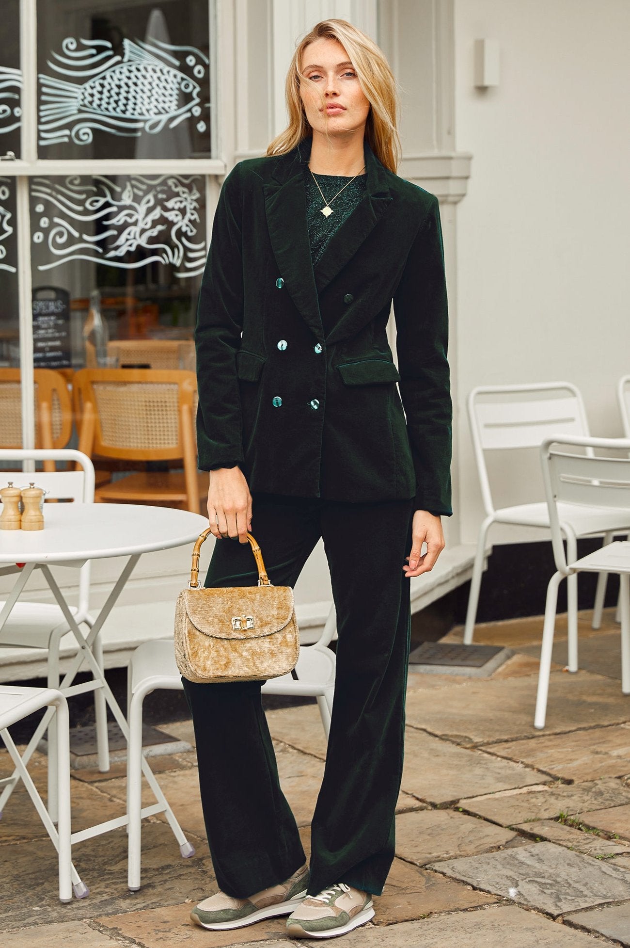 Theresa Stretch Corduroy Blazer for Women - Bottle Green | Comfortable & Stylish Jacket for Office, Dating & Fall Outfits