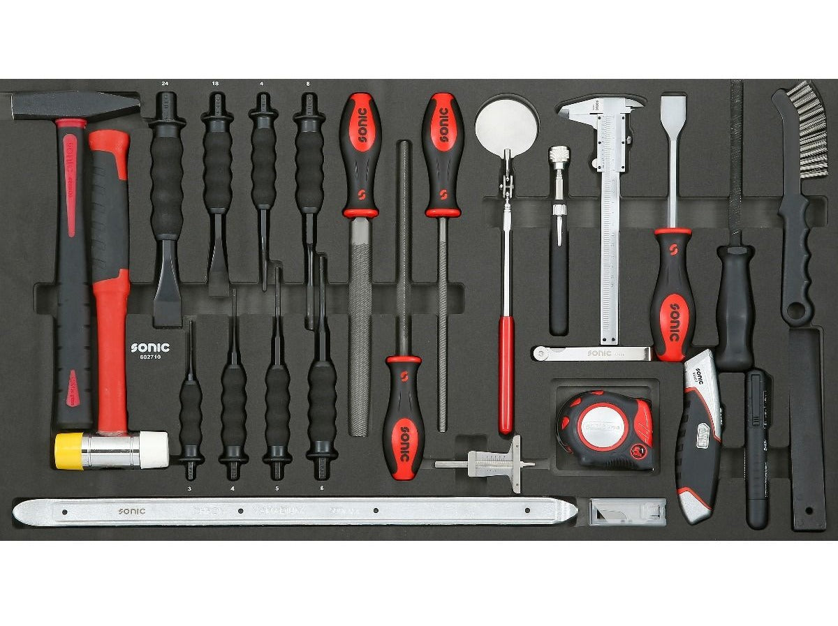 Sonic Foam System Hammer and Chisel Set - 27 Piece Professional Car Detailing Kit for Auto Body Repair & Paint Correction - Perfect for DIY Enthusiasts & Professional Detailers