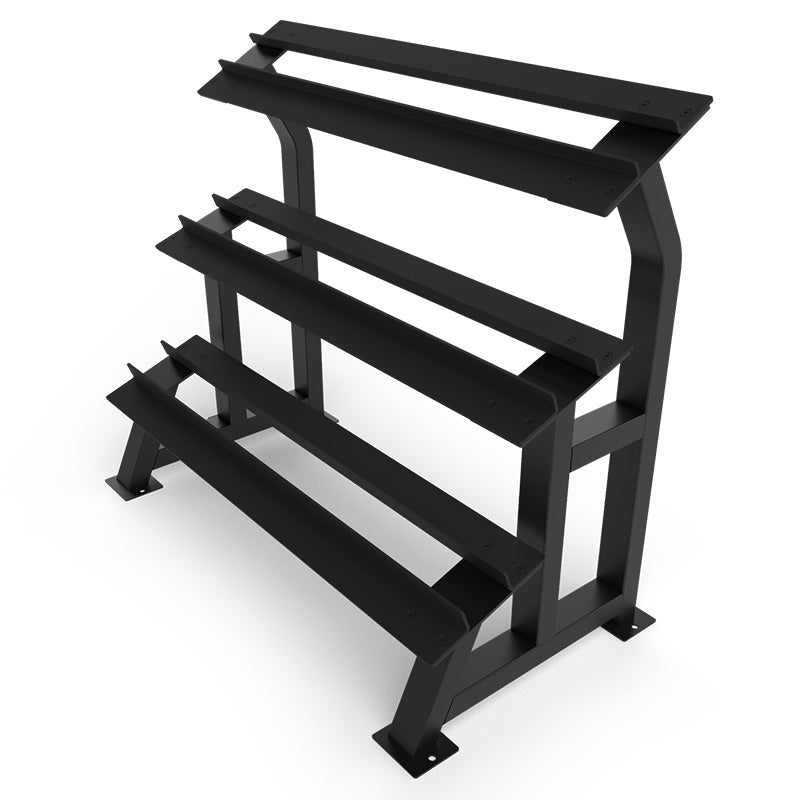 3-Tier Rubber Hex Dumbbell Storage Rack - Heavy Duty Gym Equipment Organizer for Home & Commercial Fitness Spaces