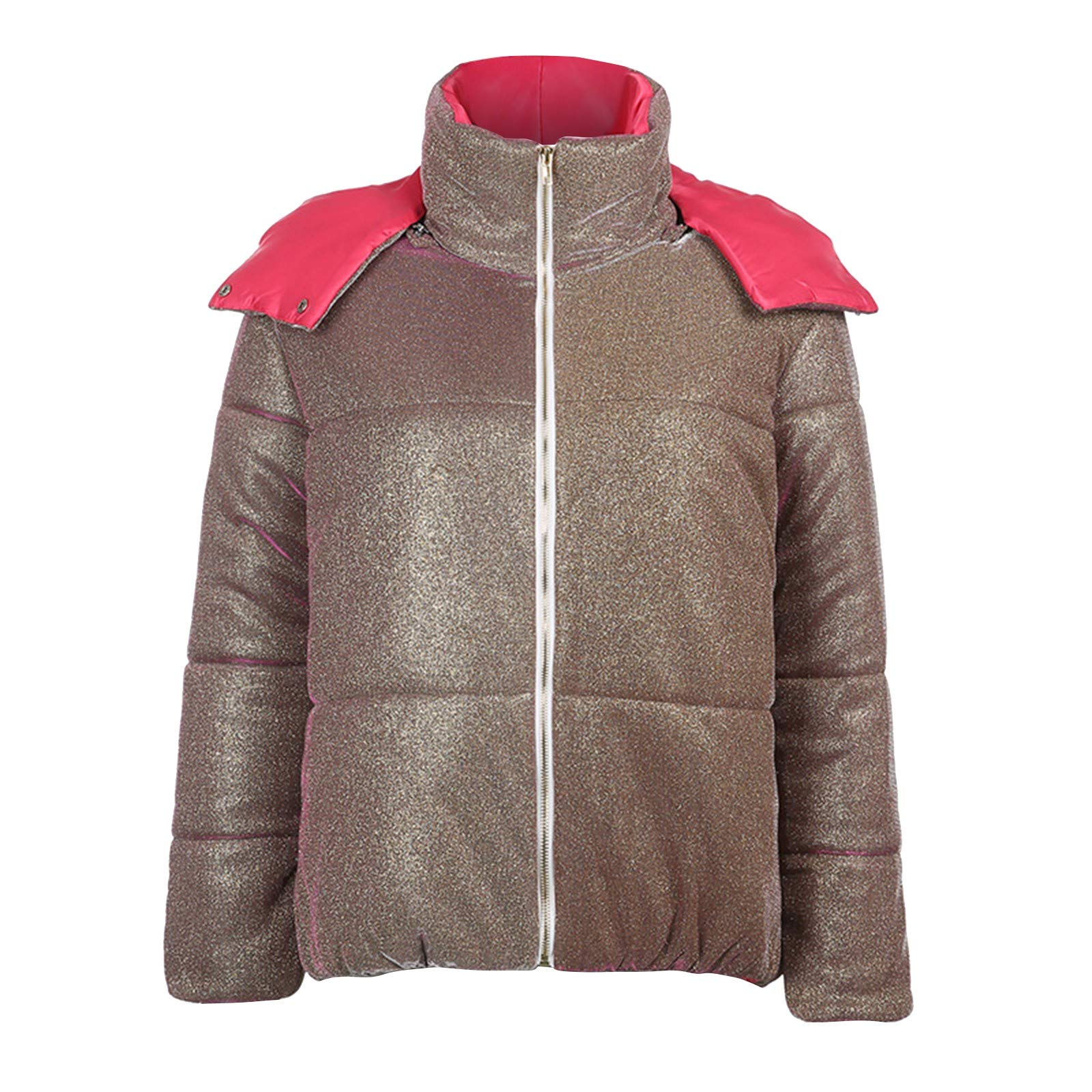 Women's Reflective Trench Coat with Detachable Hood - Winter Warm Zippered Jacket for Autumn & Cold Weather | Waterproof Windbreaker for Outdoor Activities, Commuting & Travel Gifts
