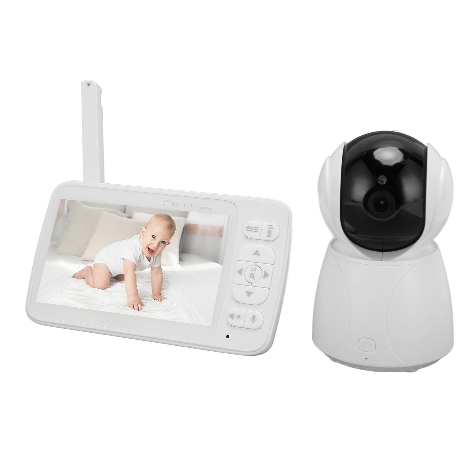 720p HD Video Baby Monitor with Camera - 5 Inch Display, Night Vision, 110° Wide Angle, Temperature Sensor & Two-Way Audio (US Plug) | Perfect for Nursery, Bedroom & Travel Use