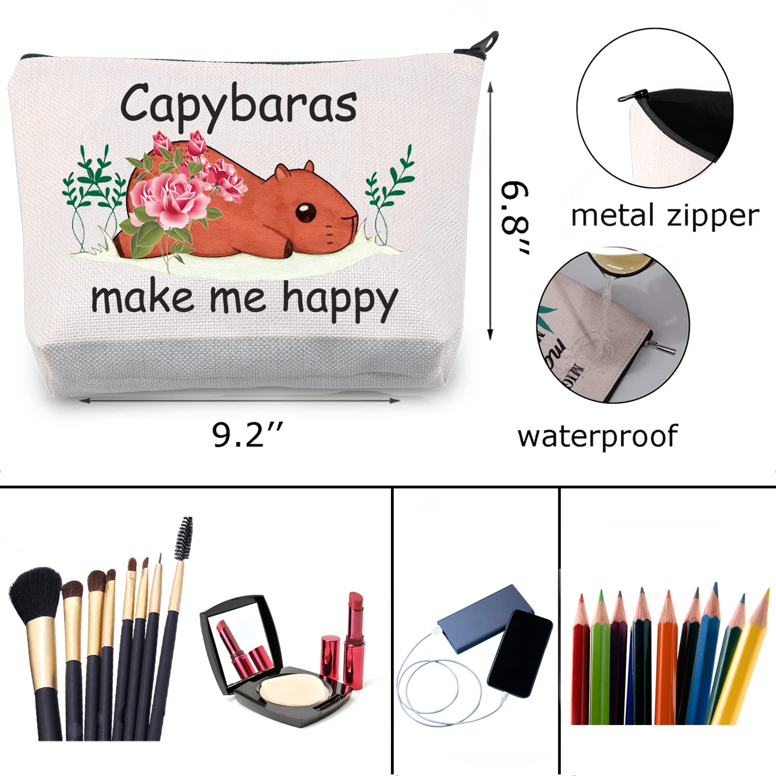 Capybara Makeup Bag - Cute Zipper Pouch for Women & Animal Lovers - Perfect Gift for Travel & Cosmetics