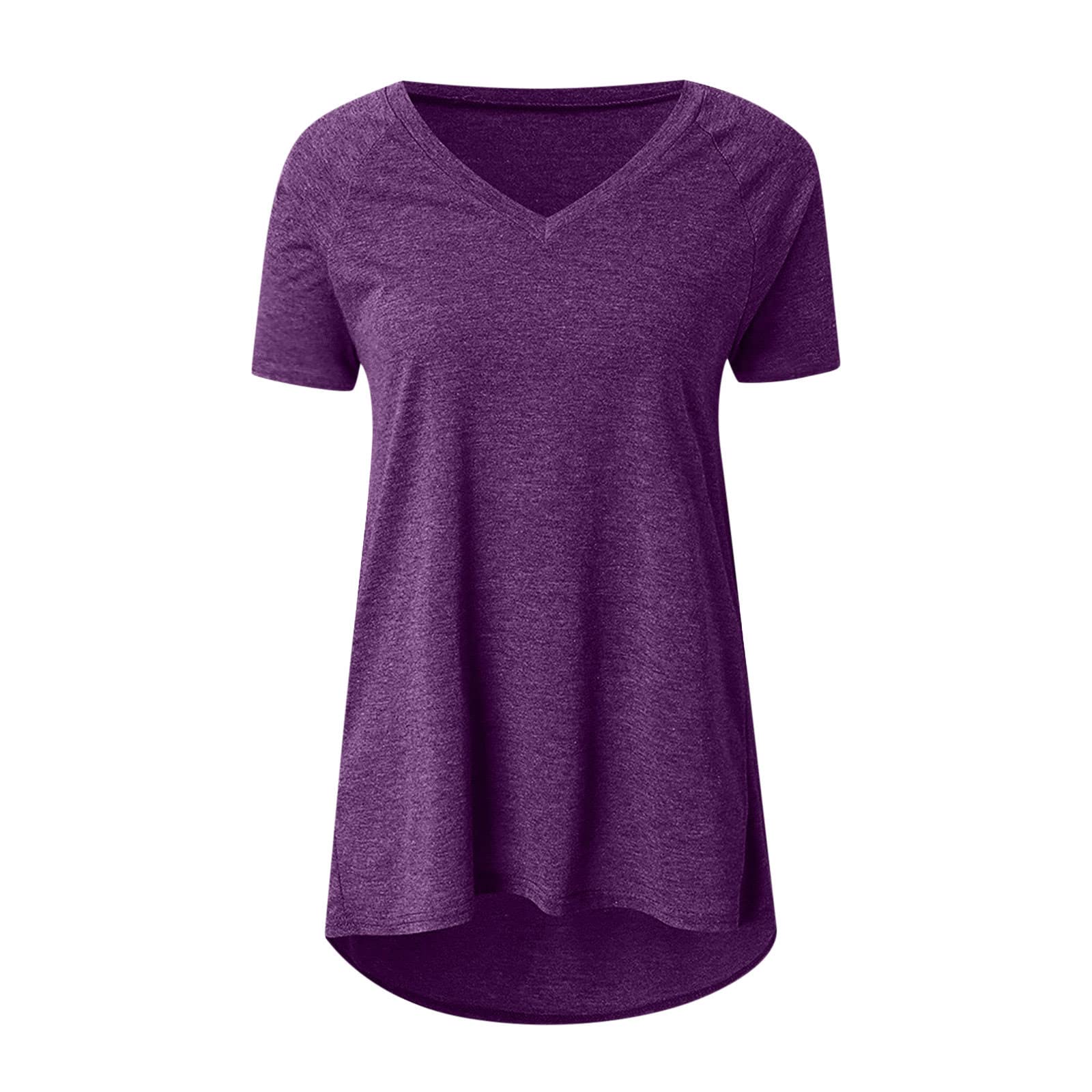 Women's Short Sleeve Flowy Summer Tunic Tops - Crewneck & V-Neck Casual Blouses for Leggings | Plus Size Comfortable Shirts for Beach, Travel & Everyday Wear