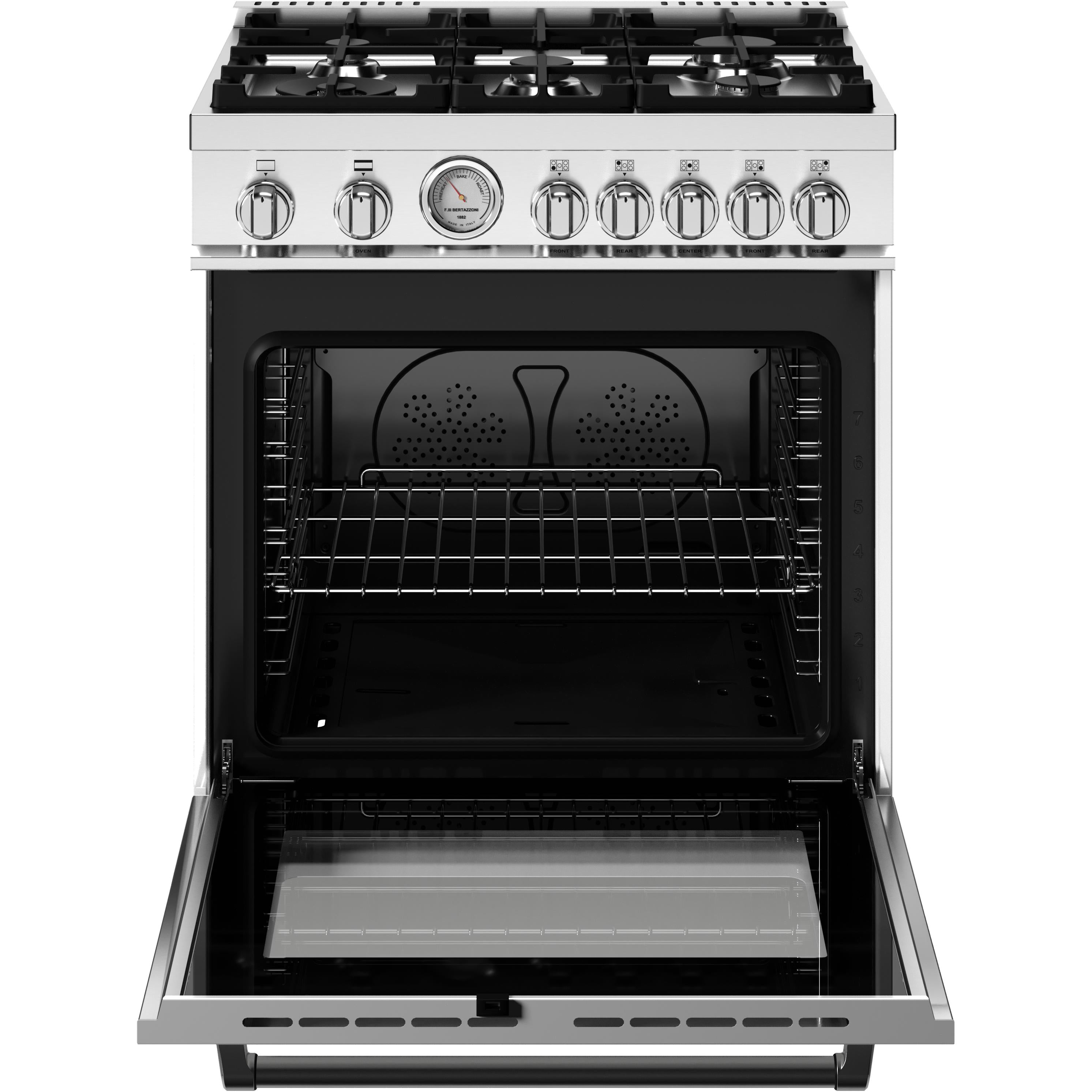 Bertazzoni 30 Inch Freestanding Gas Range MAS305GASBIV - Professional Style Stainless Steel Oven with 5 Sealed Burners - Perfect for Home Kitchens & Gourmet Cooking
