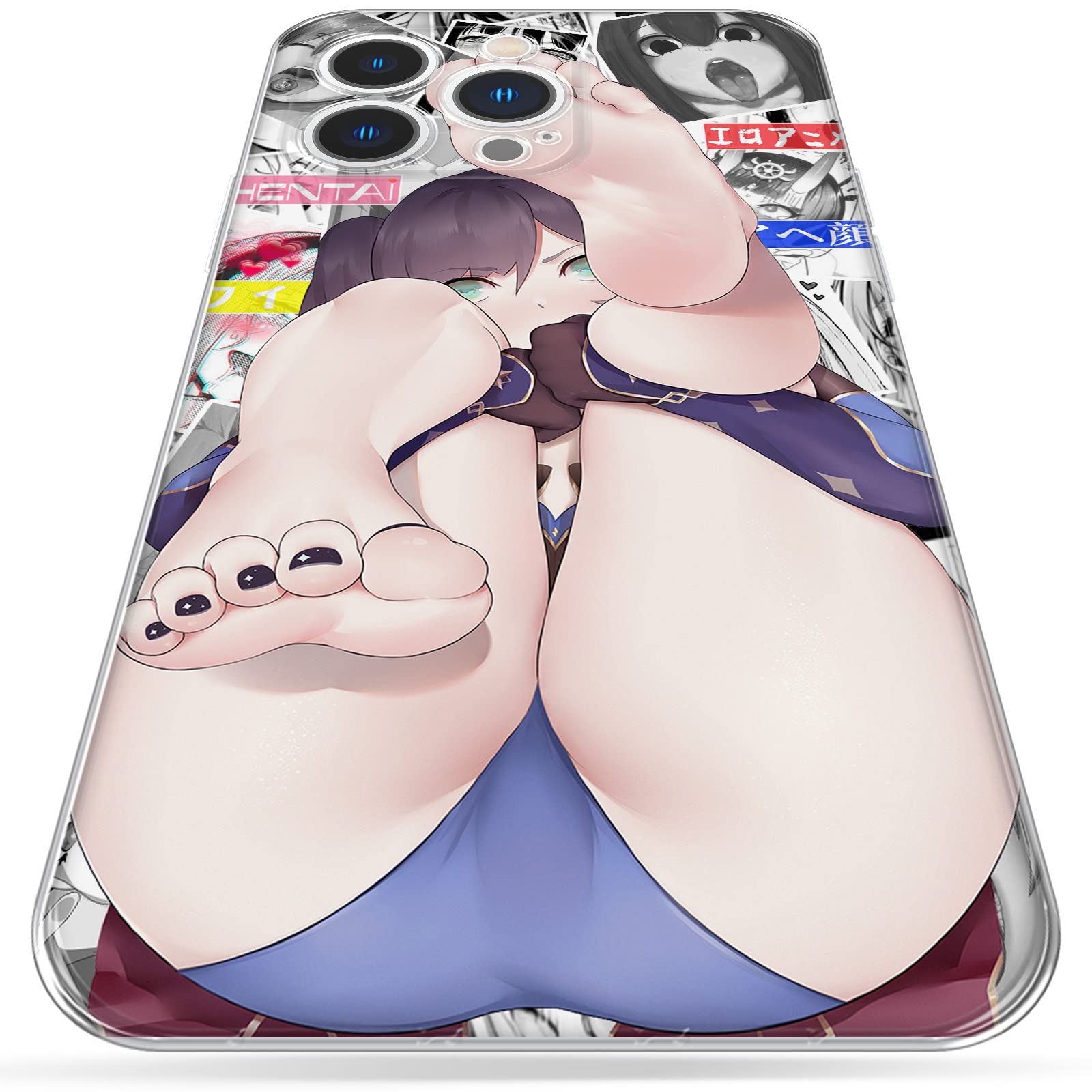 Anime Waifu Ahegao Face Phone Case for iPhone 13 12 11 Pro Max - Soft TPU Protective Cover with Anti-Scratch & Shockproof Design - Otaku Gamer Accessory (Astrologist Mona) - Perfect for Anime Conventions & Gaming Sessions