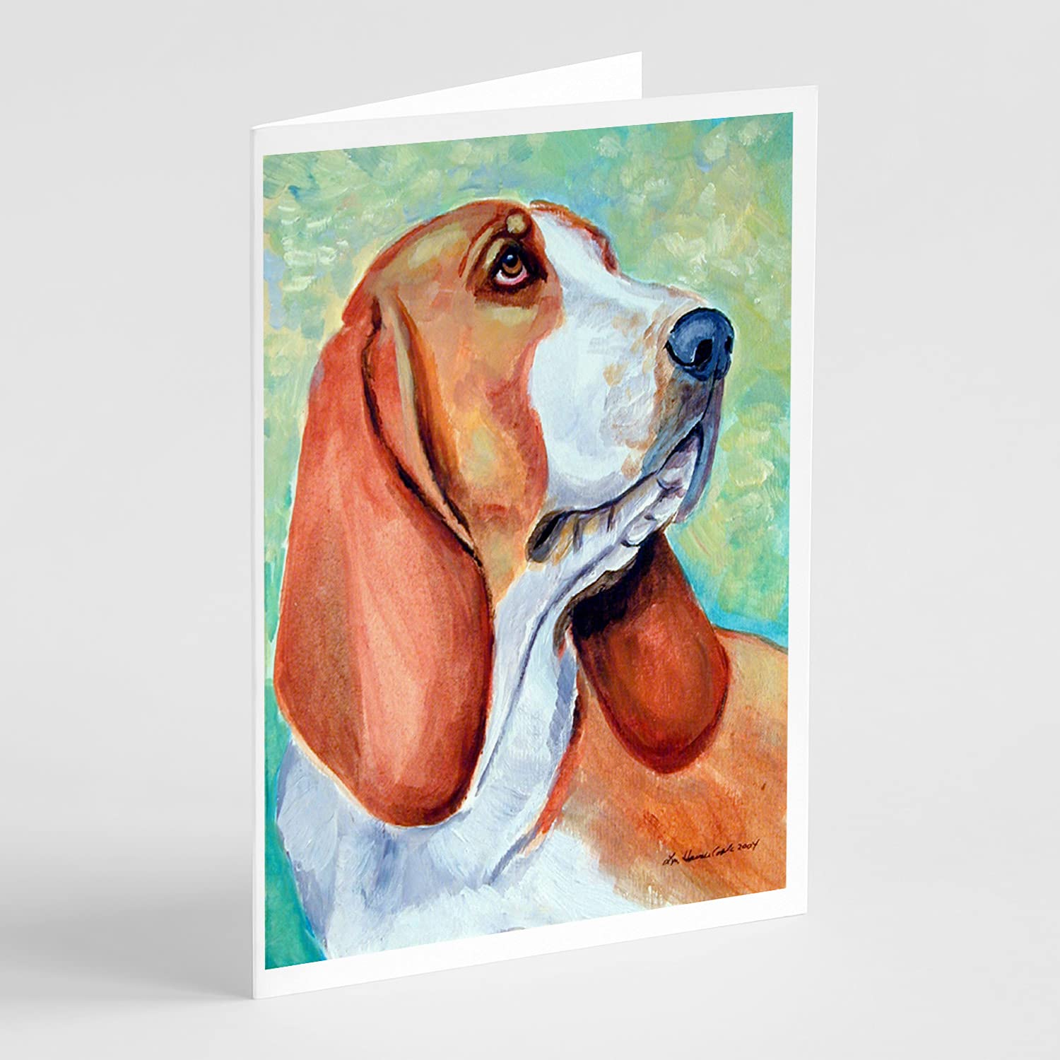 Premium Basset Hound Greeting Cards & Envelopes Set - Pack of 8 Blank A7 Note Cards (5x7 Inches) | Whimsical Dog Lover Stationery for Birthdays, Thank You Notes & Special Occasions