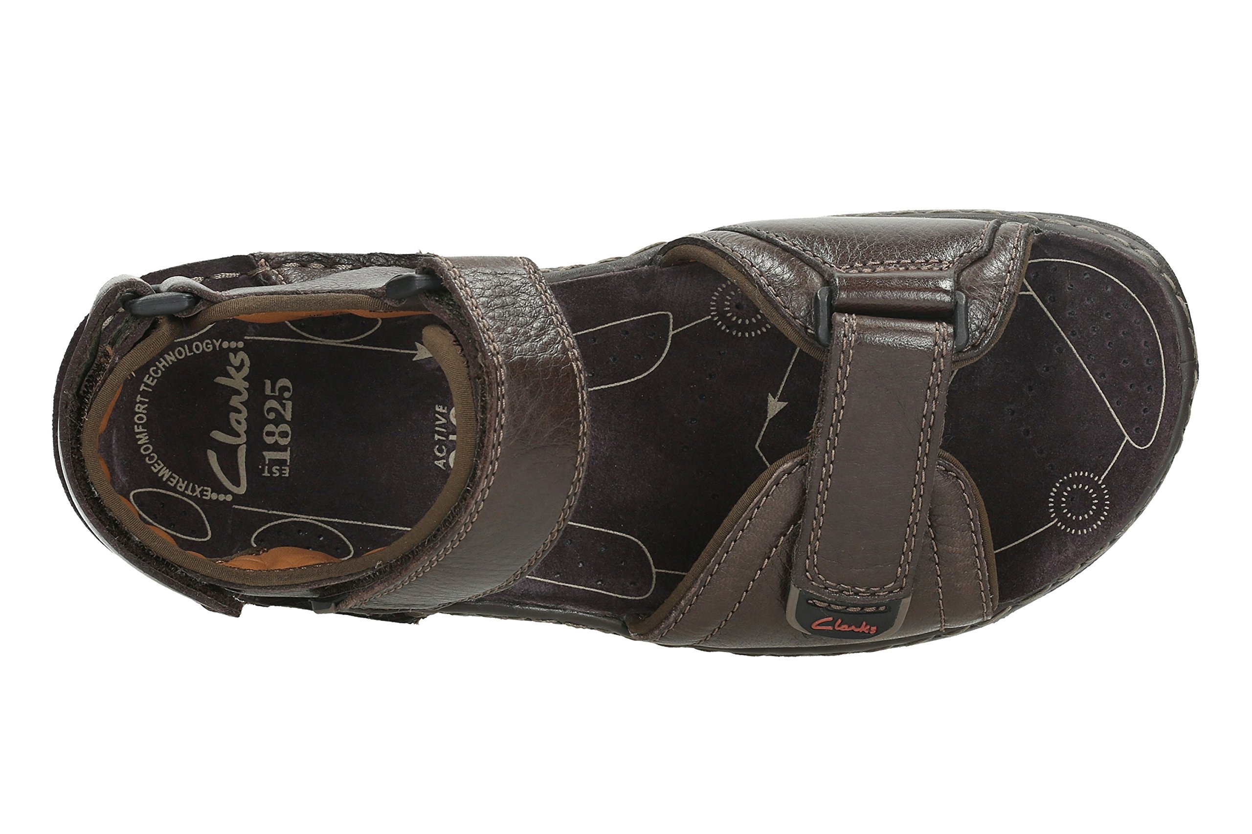 Clarks Men's Comfortable Leather Sandals for Walking & Travel - Breathable Summer Casual Shoes for Beach, Pool & Outdoor Activities