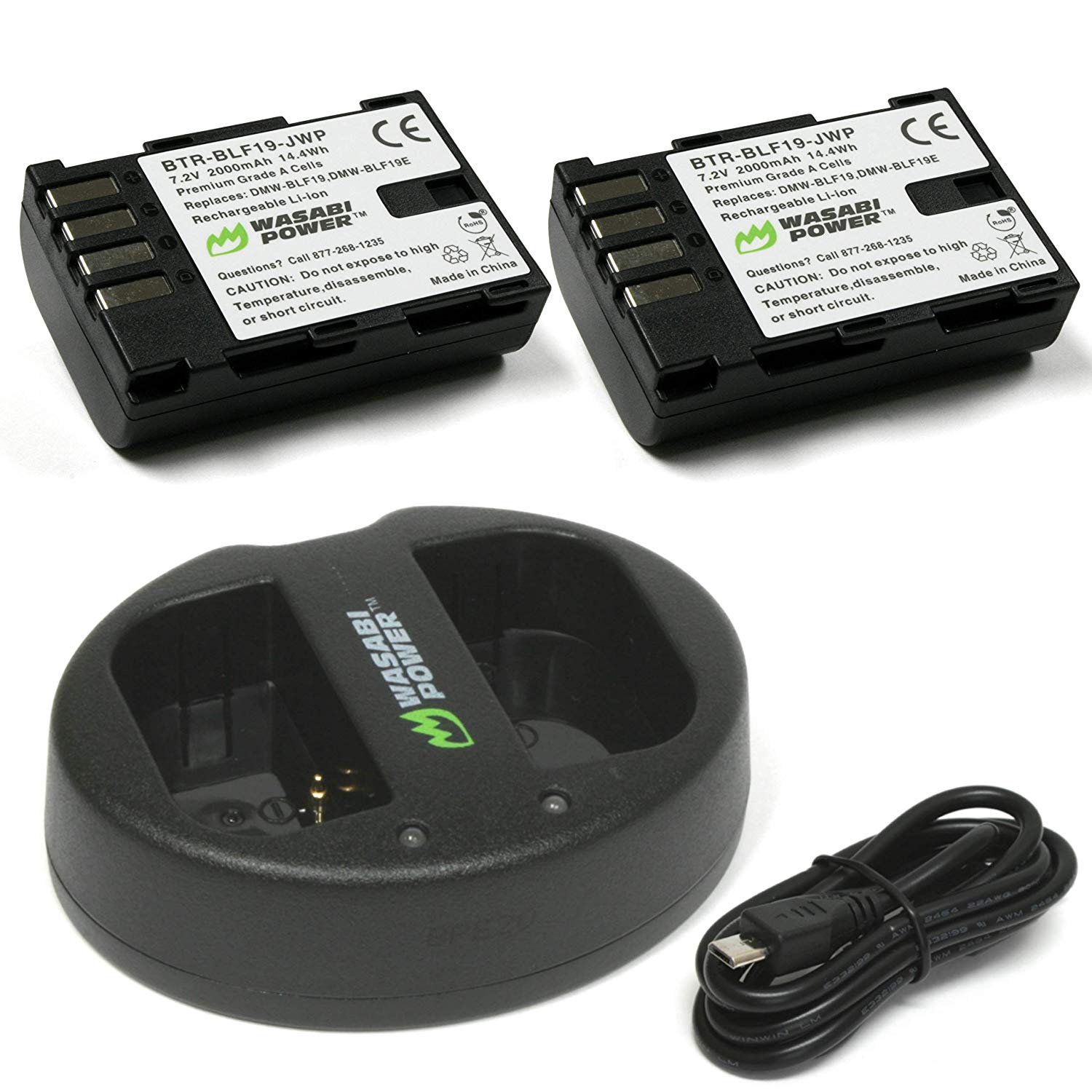 2X NJA Dual Battery Charger Set for Panasonic DMW-BLF19E/DMW-BLF19PP - Compatible with Lumix DC-GH5, DMC-GH3/GH3K/GH4 - Fast Charging for Photography & Videography