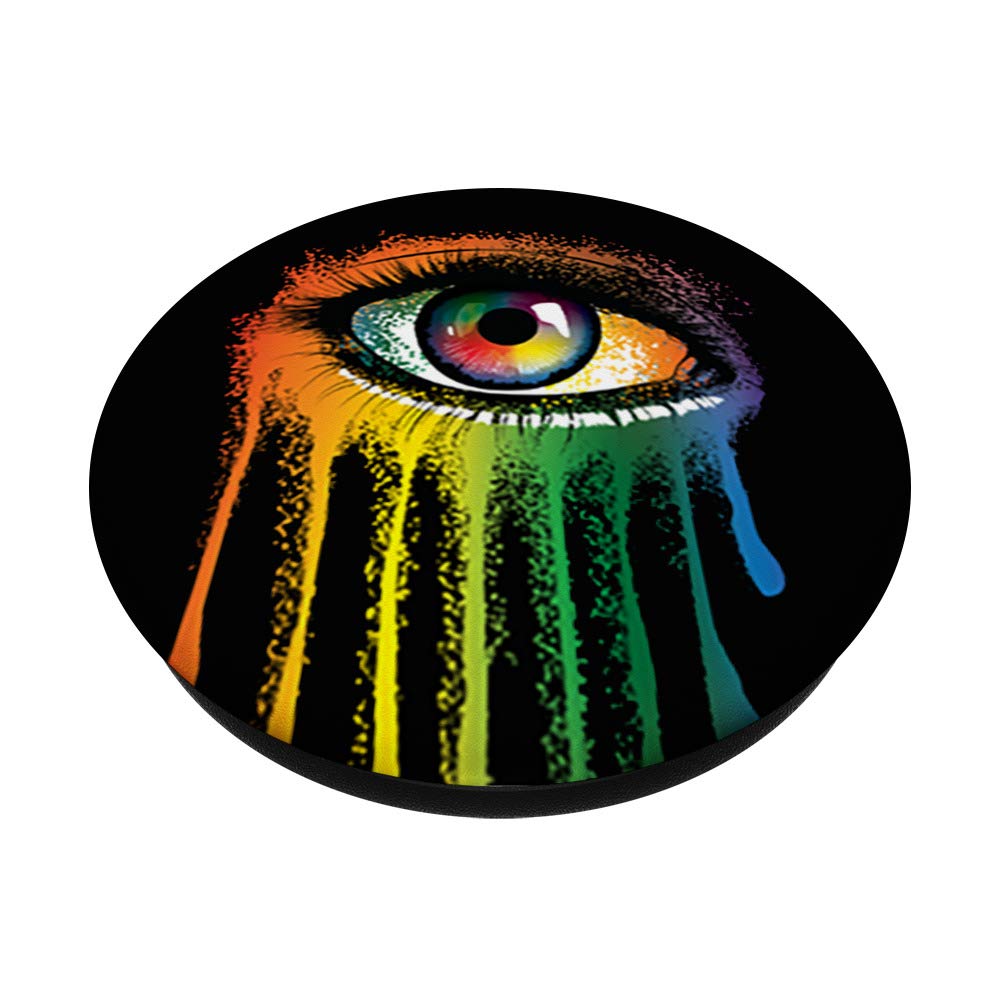 Artistic Watercolor PopSockets with Crying Colorful Tears Design - Swappable PopGrip for Women - Perfect for Phones, Tablets & Emotional Expression