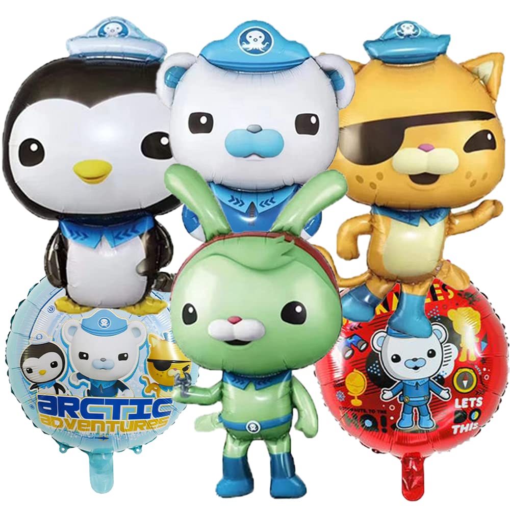 Octonauts Foil Balloons 6-Pack - Underwater Adventure Party Decorations for Birthday, Baby Shower & Ocean Theme Celebrations - JEWELESPARTY