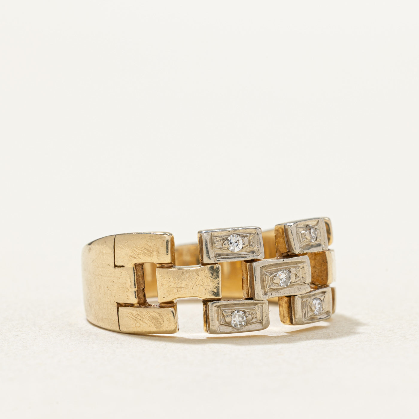 10K Gold Diamond Panther Chain Ring - 0.40ctw Genuine Diamond Jewelry - Size 6.75 Women's Fashion Ring - Perfect for Gifts, Parties & Special Occasions