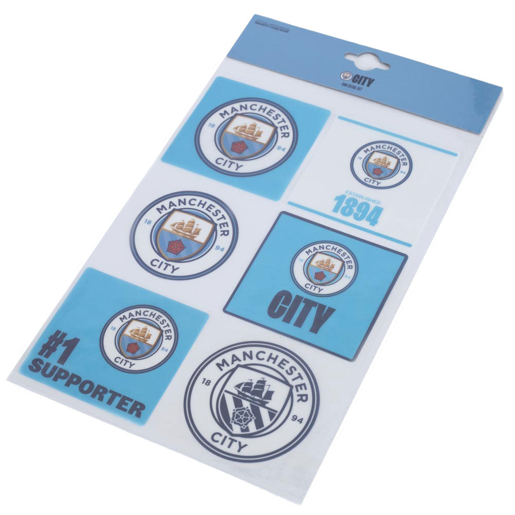 Manchester City FC Car Decal Sticker Set - Premium Vinyl Decals for Cars, Windows, Laptops - Show Your Team Spirit While Driving or at Home