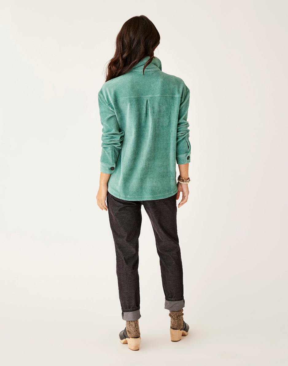 Hudson Stretch Cord Shacket Jacket for Men & Women - Soft & Comfortable Forest Green Shacket - Perfect for Outdoor Adventures & Casual Wear