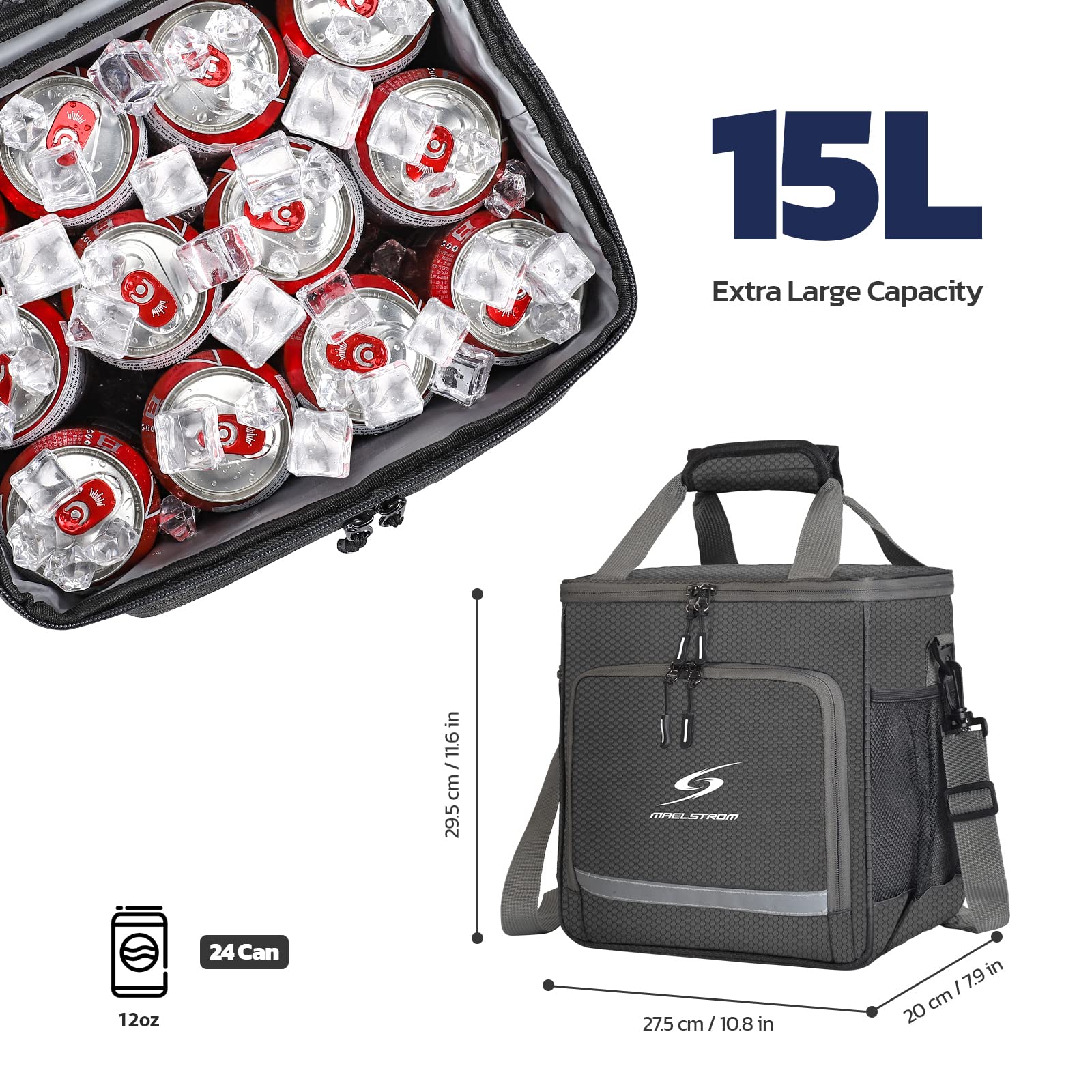 **Maelstrom Insulated Lunch Box for Men & Women - Leakproof Cooler Bag with Durable Tote Handle - Perfect for Work, School, Picnics & Outdoor Activities**