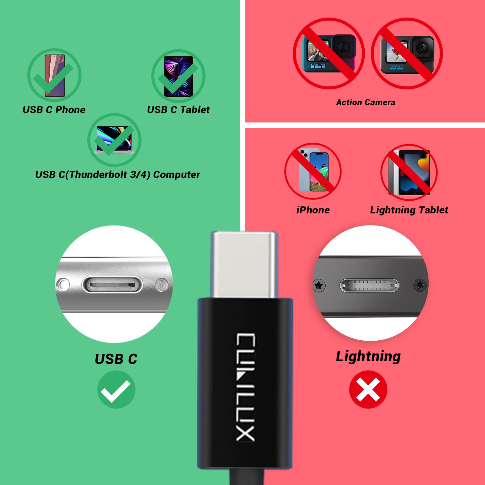 Cubilux USB C Microphone - Type C Lavalier Lapel Clip Mic for Samsung Galaxy S25/S24/S23/S22 Ultra, Tab S10/S9/S8/S7, iPhone 16/15 Pro Max, iPad Pro 13/12.9/11, Pixel 9/8/7/6 Pro - 10ft Cable - Perfect for Podcasting, Video Recording & Online Meetings