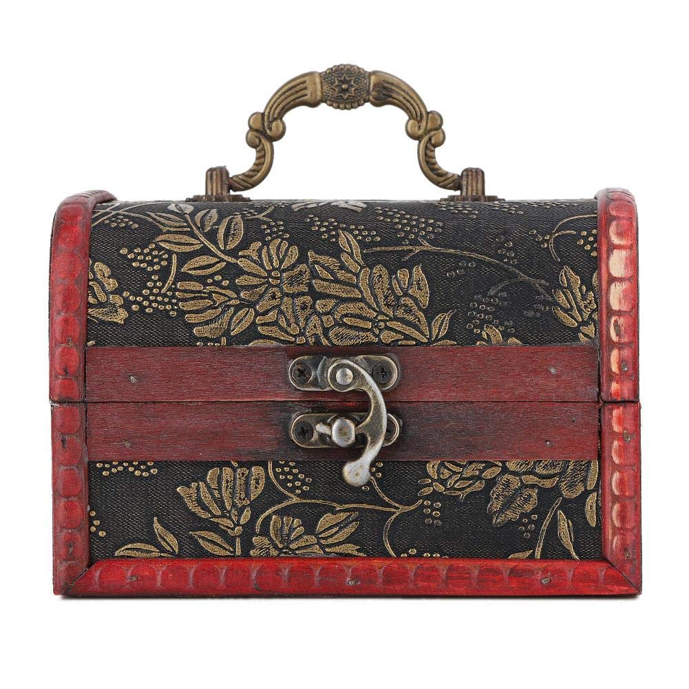 Vintage Wooden Jewelry Box - Handmade Square Decorative Storage Cabinet with Lock for Necklaces, Rings & Earrings - Perfect for Home Decor, Gift Giving & Organizing Your Jewelry Collection