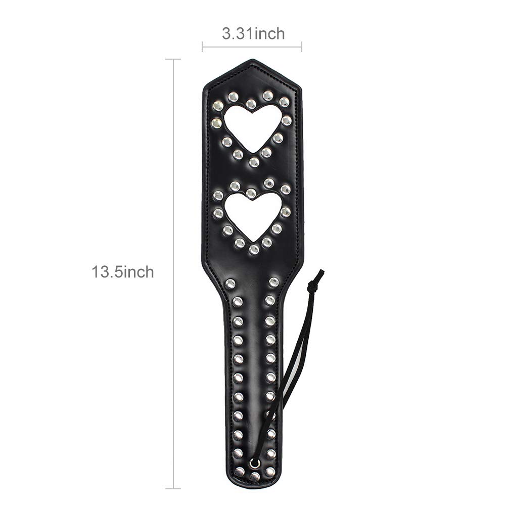 13.5'' Studded Synthetic Leather Spanking Paddle for Adults - BDSM Toy for Couples Play, Sensual Massage & Role Play Scenes