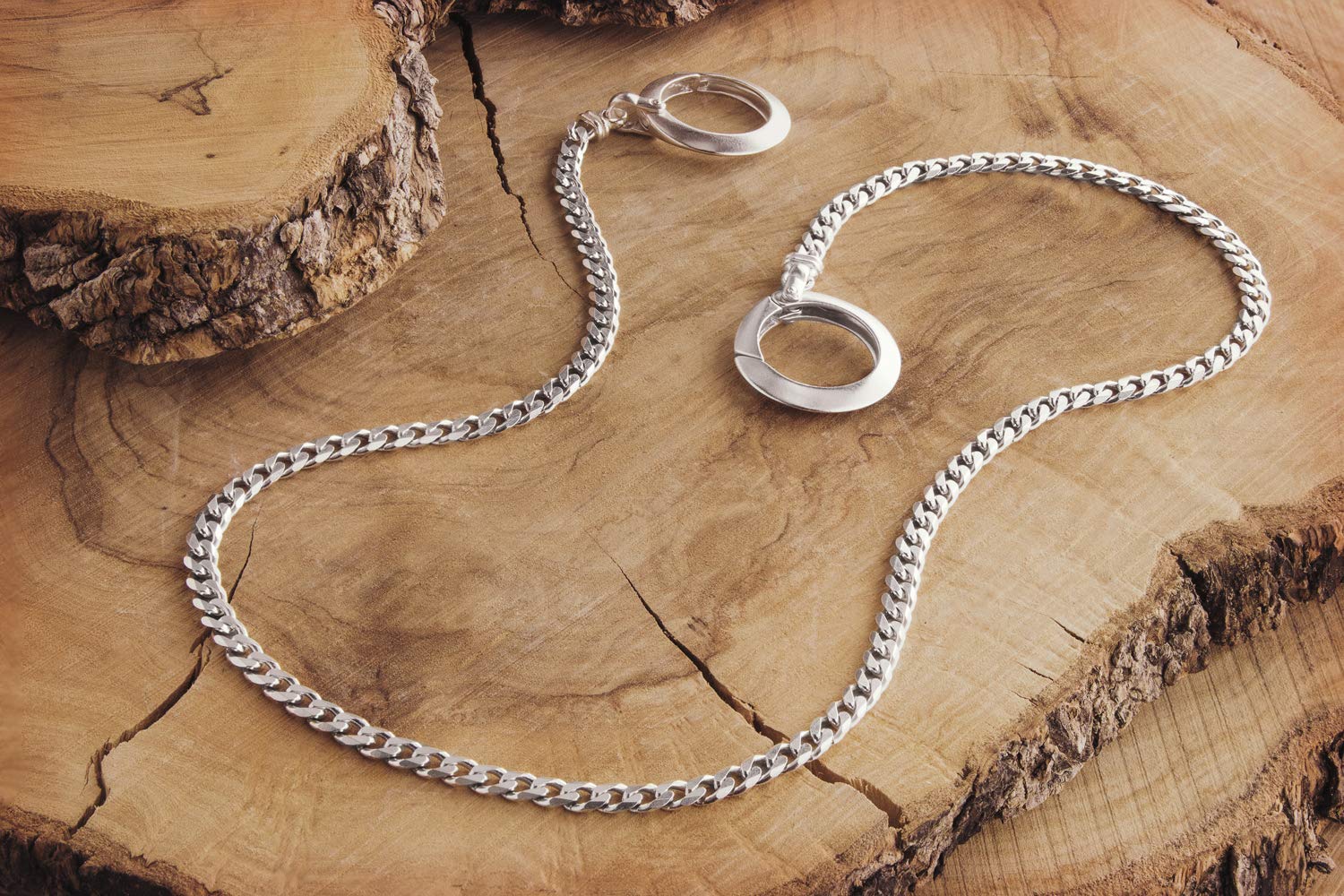925 Sterling Silver Keychain - Thin Wallet Chain for Men & Women | Durable Curb Link Design | Perfect Practical Gift for Everyday Use & Travel Accessories