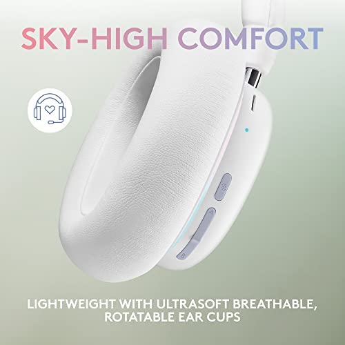 Logitech G735 Wireless Gaming Headset with Customizable LIGHTSYNC RGB - Bluetooth & 3.5mm Aux for PC, Mobile - Detachable Mic - White Mist - Perfect for Esports, Streaming & Online Gaming