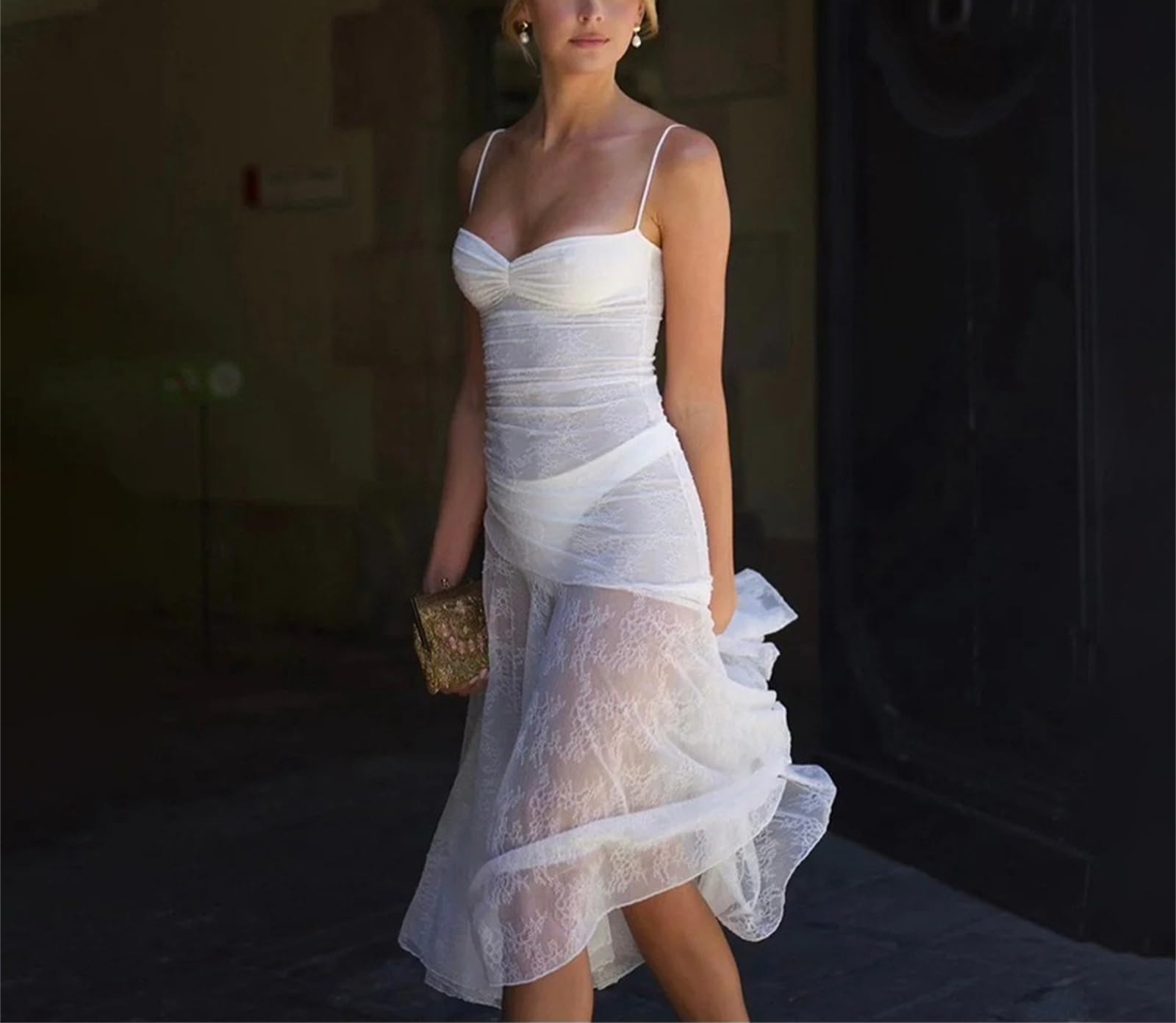 Sexy Lace Corset Dress - Sheer Mesh Slip Dress with Romantic Flowy Design for Women | Perfect for Date Night, Party & Special Occasions
