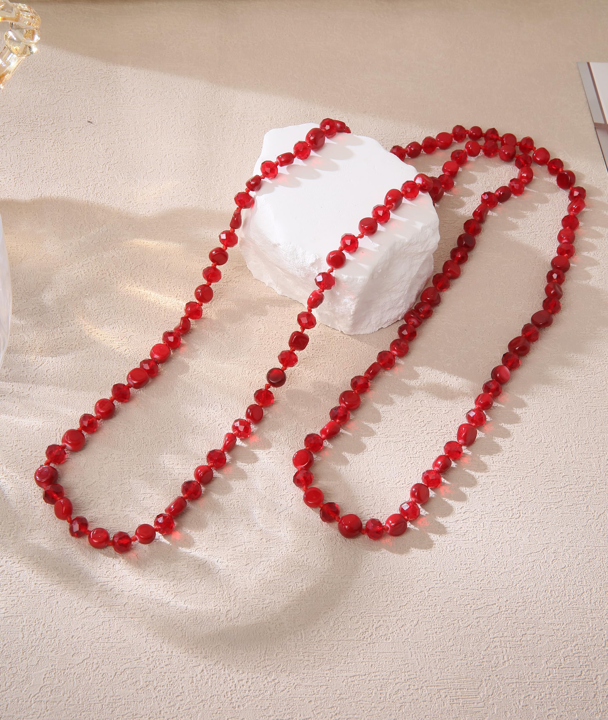 Long Shell Crystal Bead Necklace for Women - 48