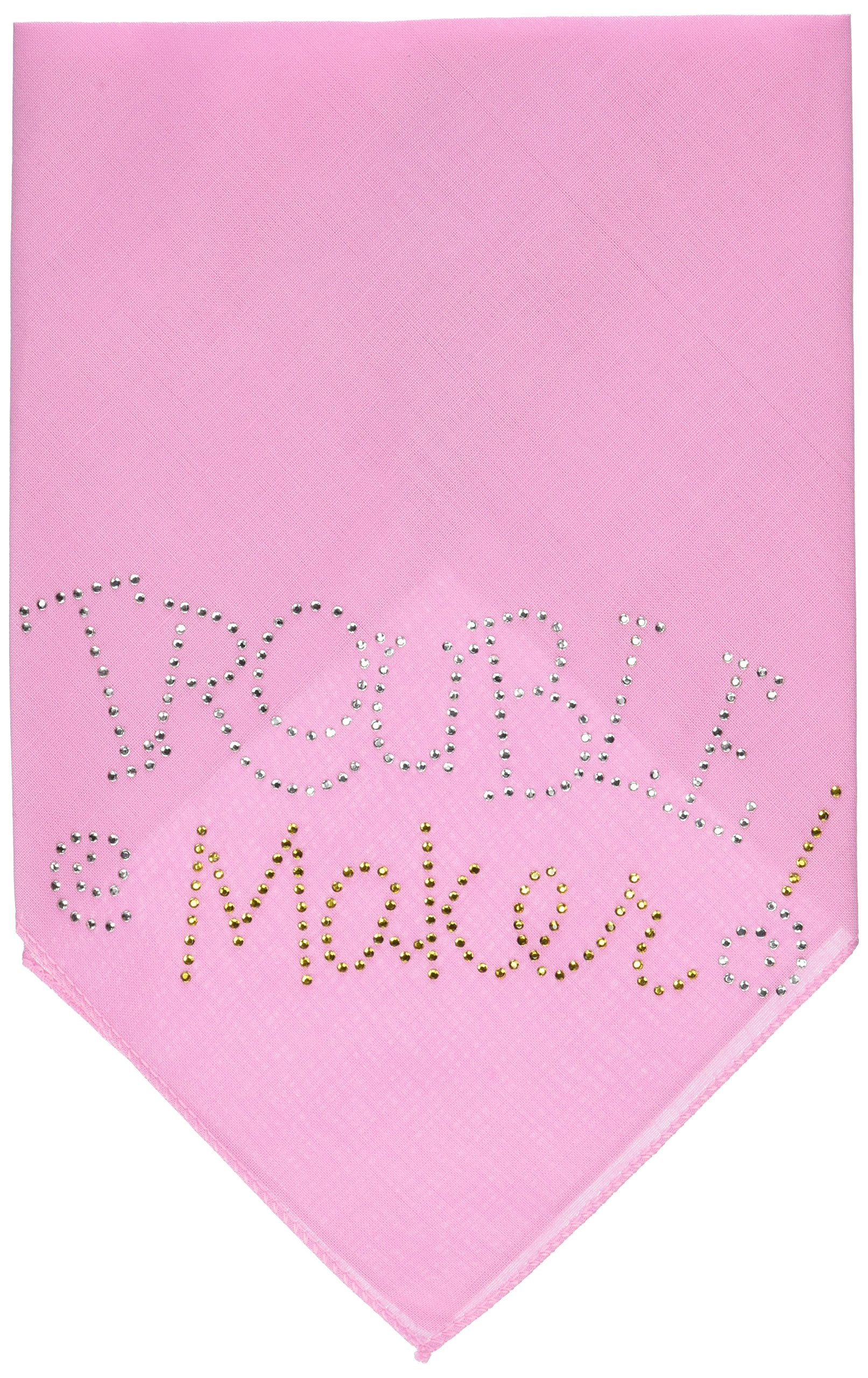 Sparkling Rhinestone Dog Bandana - 'Trouble Maker' Light Pink Small Pet Accessory for Parties & Photo Shoots