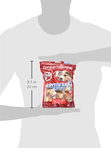 DreamBone RattleBall Small Dog Chews - 14 Count Rawhide-Free Dental Treats with Real Chicken for Puppies & Small Dogs | Perfect for Teething, Training & Playtime