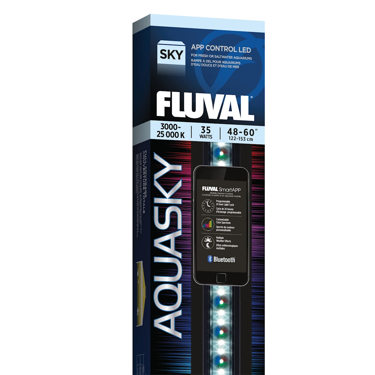 Fluval Aquasky LED Aquarium Light for Saltwater & Freshwater Tanks - 12W, 18W, 27W, 35W Options - Perfect for Plant Growth, Coral Reef & Fish Tank Lighting