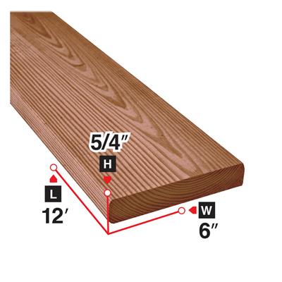 5/4 in. x 6 in. x 12 ft. Brown Pressure Treated Lumber - Durable Outdoor Wood for Decks, Fences & Landscaping Projects