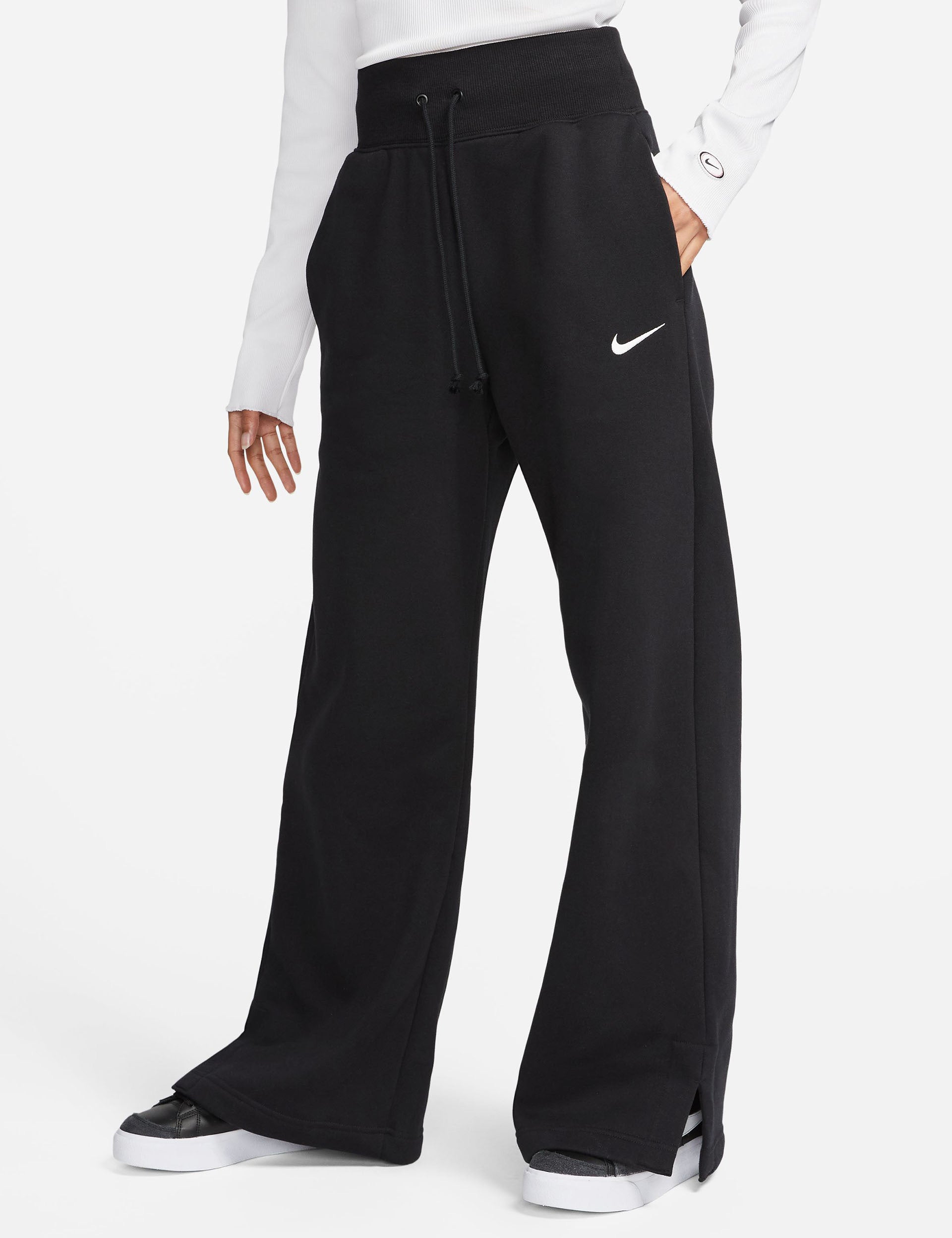 Premium Phoenix Fleece Jogger Pants for Men & Women - Soft Athletic Sweatpants for Running, Gym, Lounge - Black/White - Comfortable Workout & Casual Wear