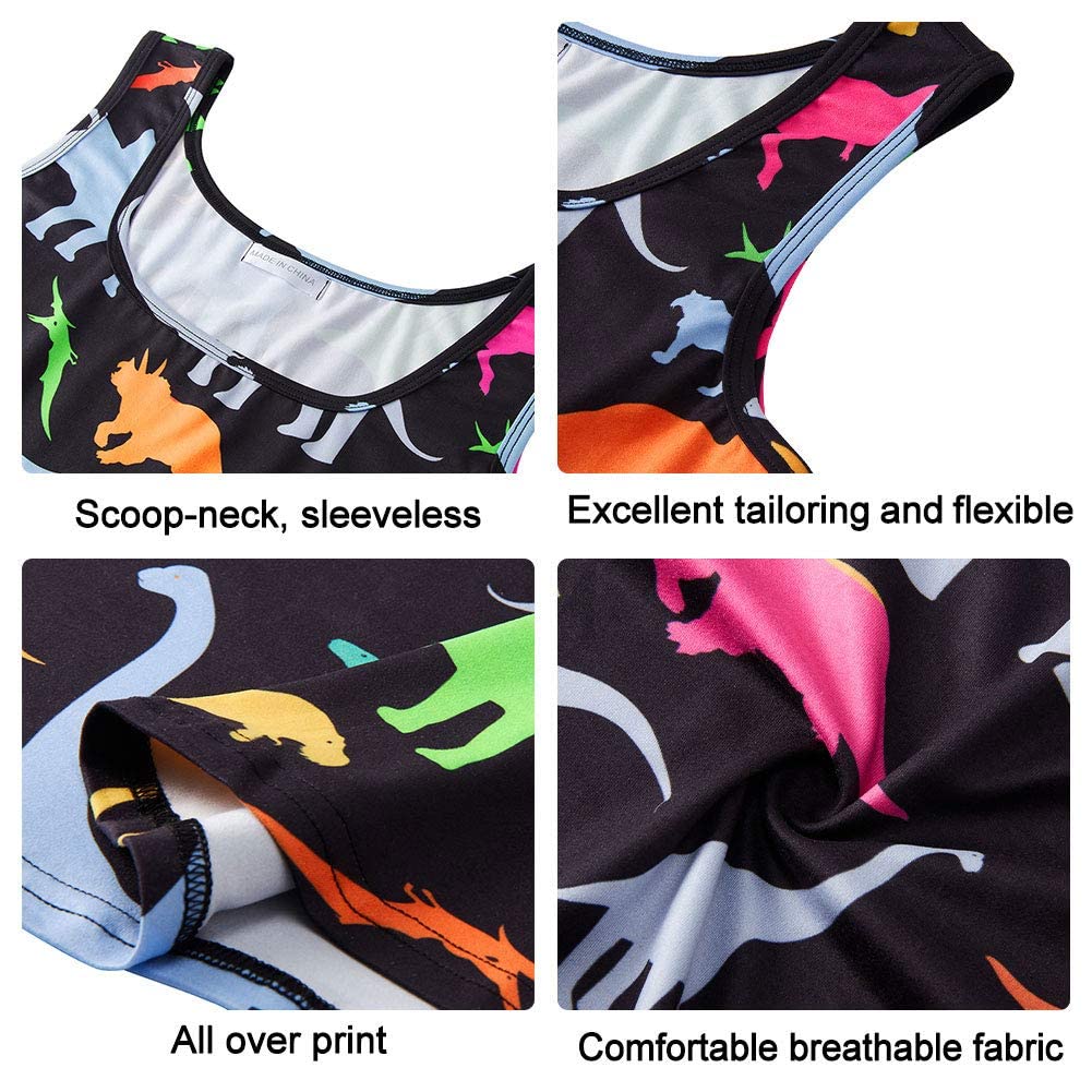 **Fanient Women's Sleeveless Floral Print Sundress - Casual Scoop Neck A-Line Midi Dress for Summer Beach, Vacation & Outdoor Parties**