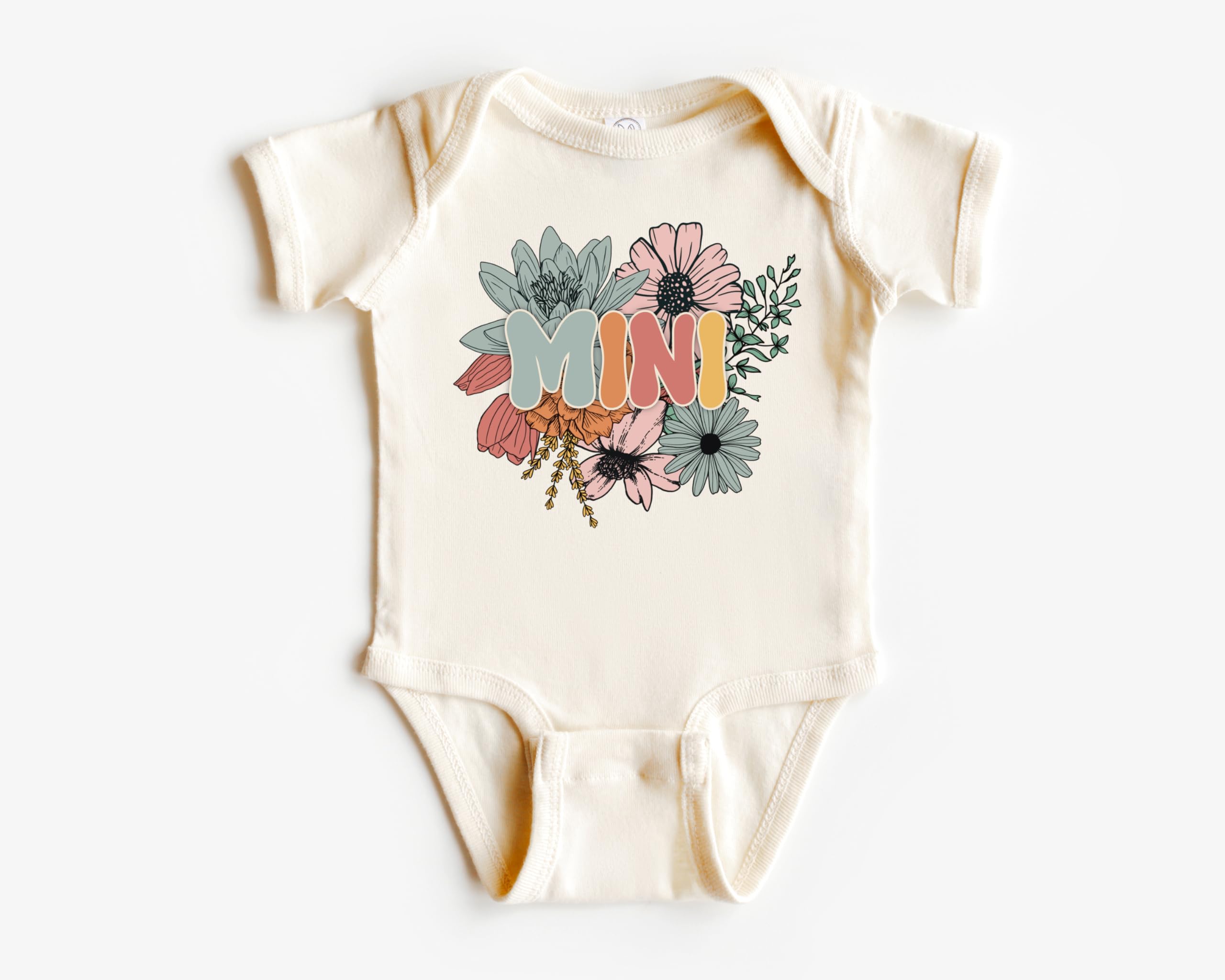 Floral Matching Mommy and Me Shirts - Mother Daughter Outfits for Women & Girls - Cute Mother's Day Gift, Baby Shower Present, Newborn Girl Onesie - Perfect for Family Photos, Special Occasions & Mother-Daughter Bonding Moments