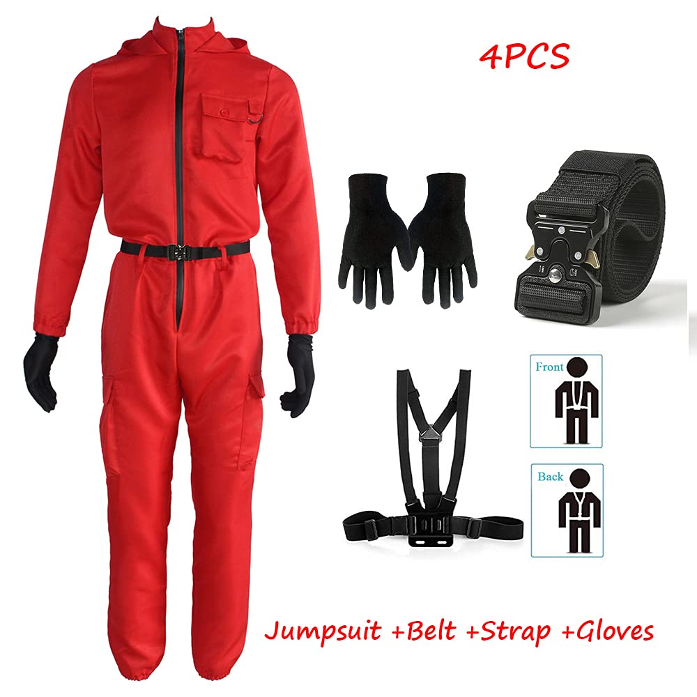 Men's Red Jumpsuit Cosplay Costume - Adult Halloween Costume, Party Outfit, Superhero Cosplay | Perfect for Halloween Parties, Comic Conventions, and Themed Events