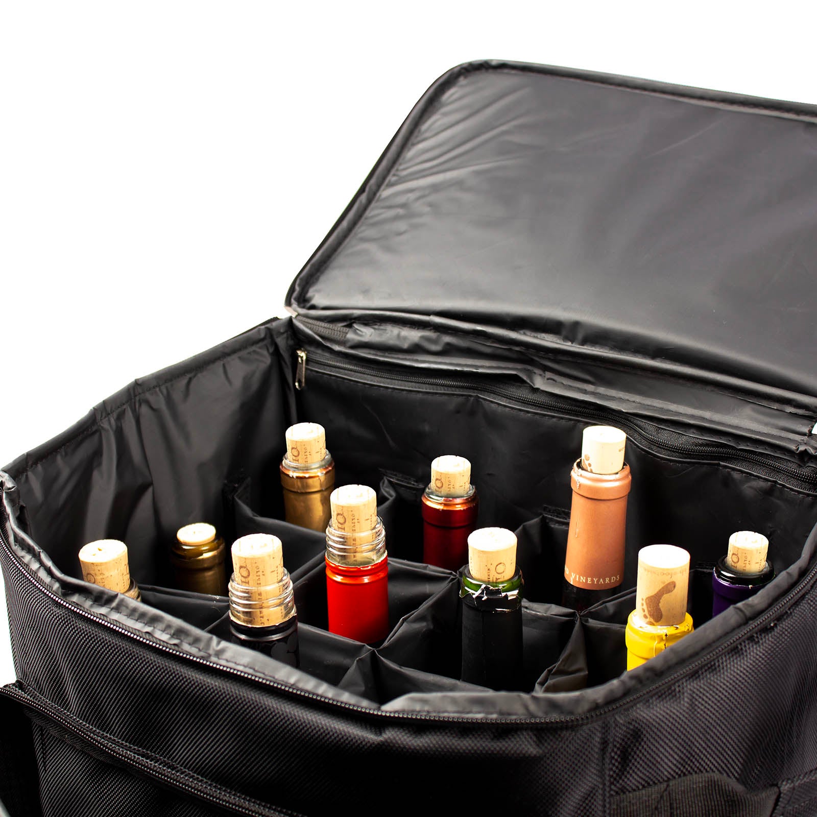 12 Bottle Alcohol Trolley Travel Bag - Portable Wine & Liquor Carrier for Camping, Parties & Air Travel